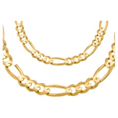 Vintage 14 Karat Yellow Gold 4 Gm Figaro Chain Necklace