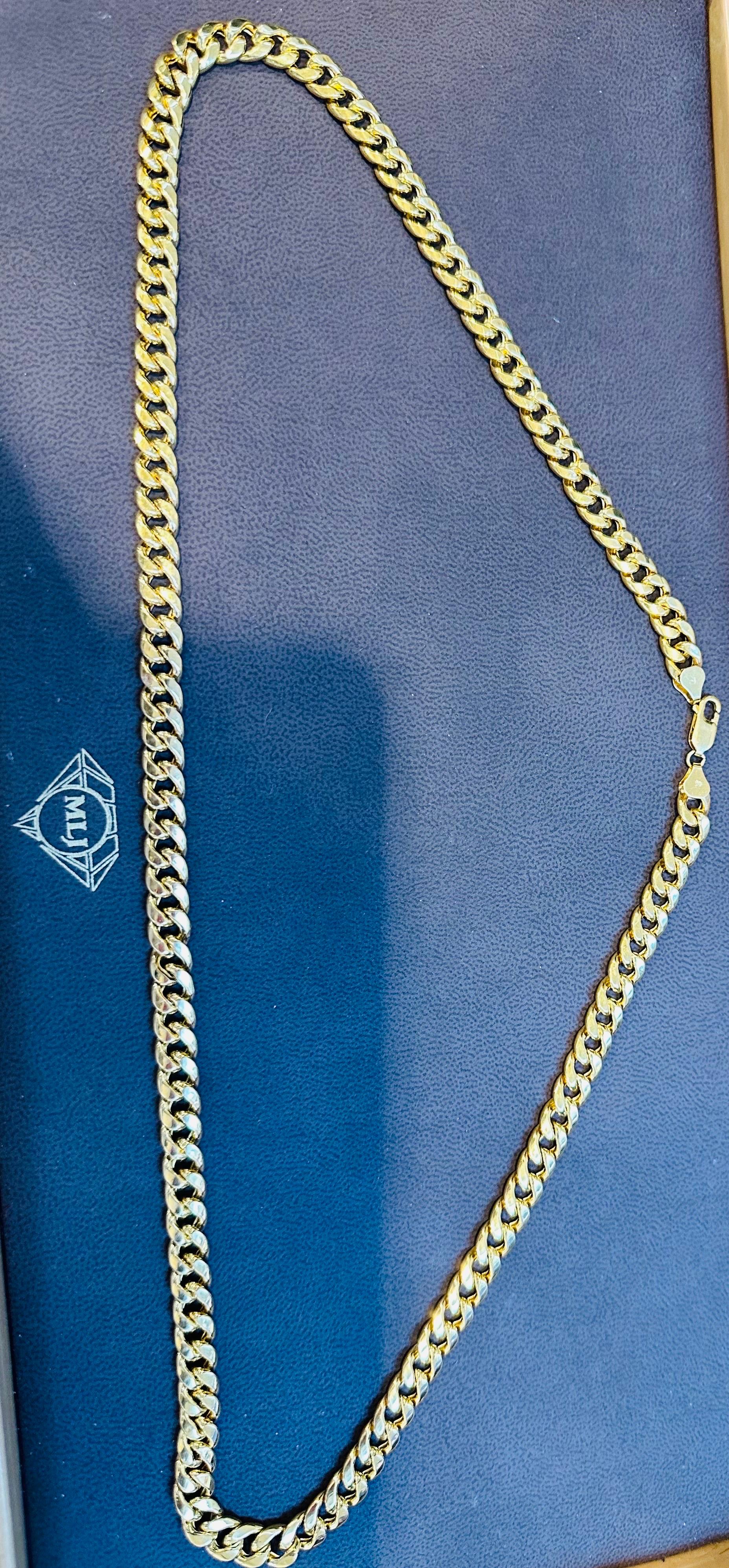 Vintage 14 Karat Yellow Gold 40.6 Gm Cuban Link Italian Chain Unisex For Sale 15