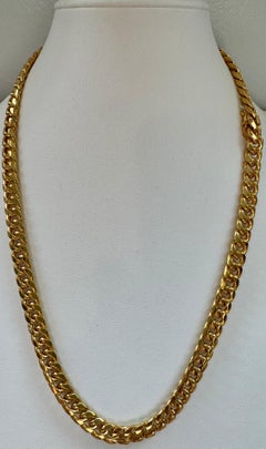 Vintage 14 Karat Yellow Gold 54.7 Gm Miami Cuban Link Italian Chain Unisex, 24"