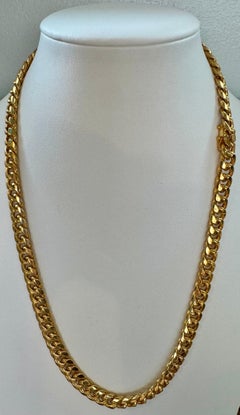 Oro amarillo de 14 quilates vintage 54,7 Gm Cadena italiana de eslabones cubanos Miami unisex, 24 pulgadas