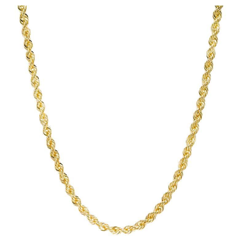 Vintage 14 Karat Yellow Gold 5.5 Gm Rope Chain Necklace