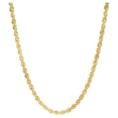 Vintage 14 Karat Yellow Gold 5.5 Gm Rope Chain Necklace