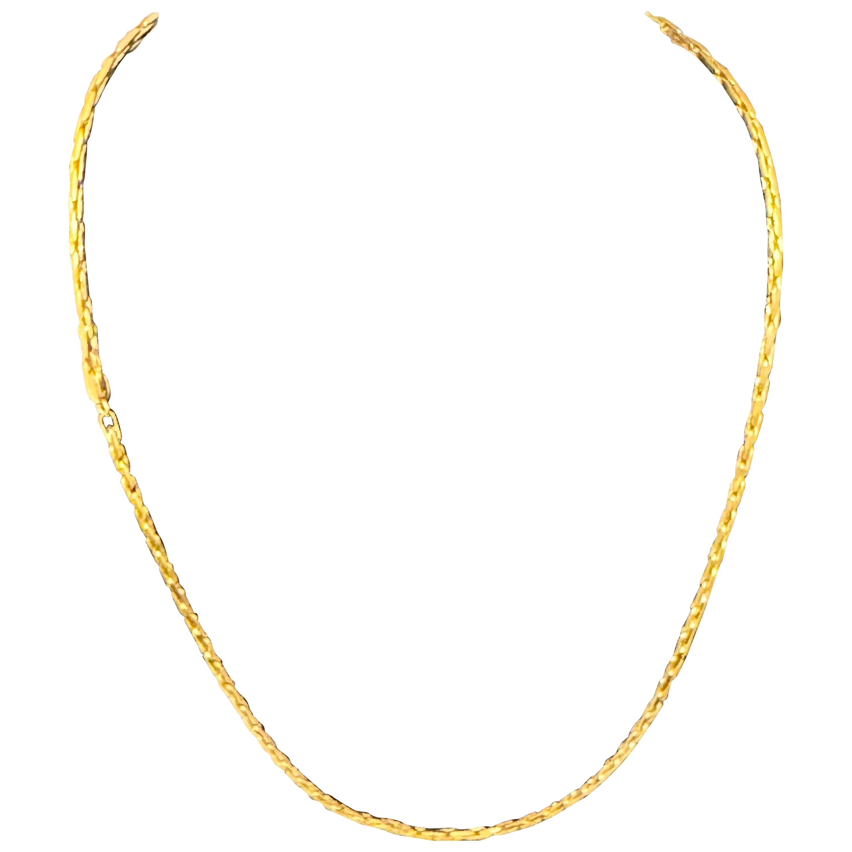 Collana vintage in oro giallo 14 carati da 5,8 g/m, lunga 18 pollici, 2,2 mm