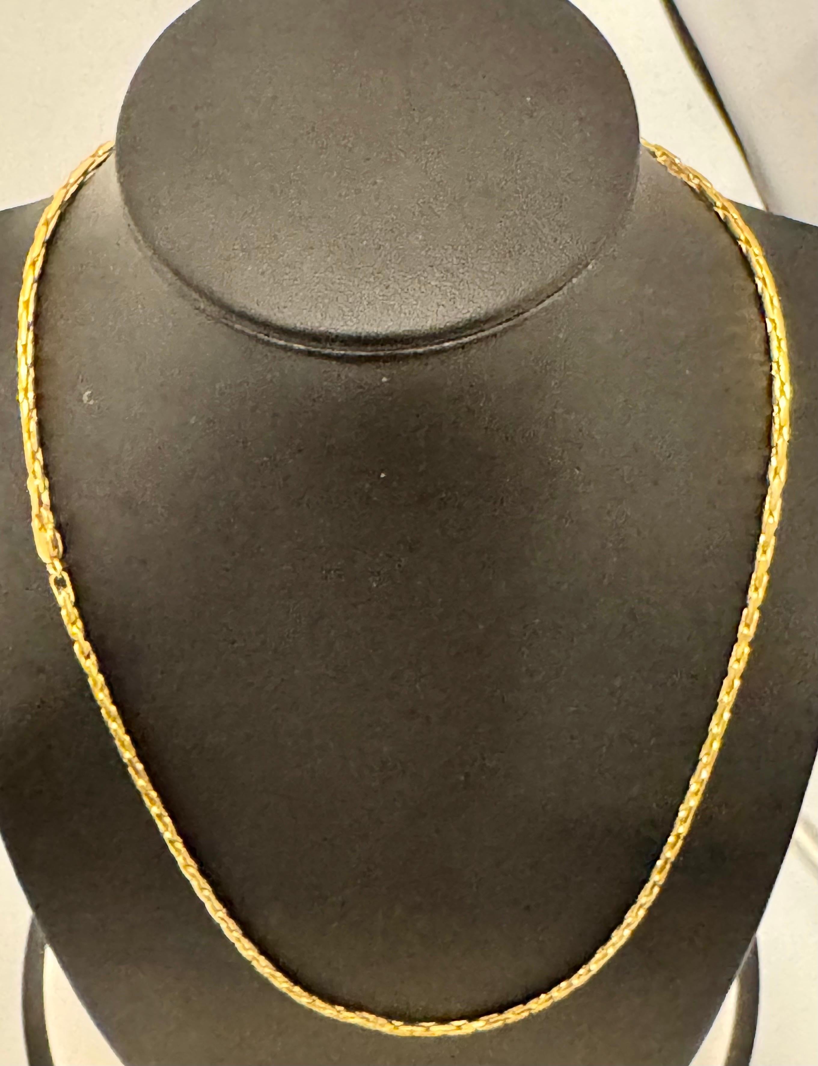 Collar de cadena vintage de oro amarillo de 14 quilates de 5,8 gm y 18 pulgadas de largo, 2,2 MM