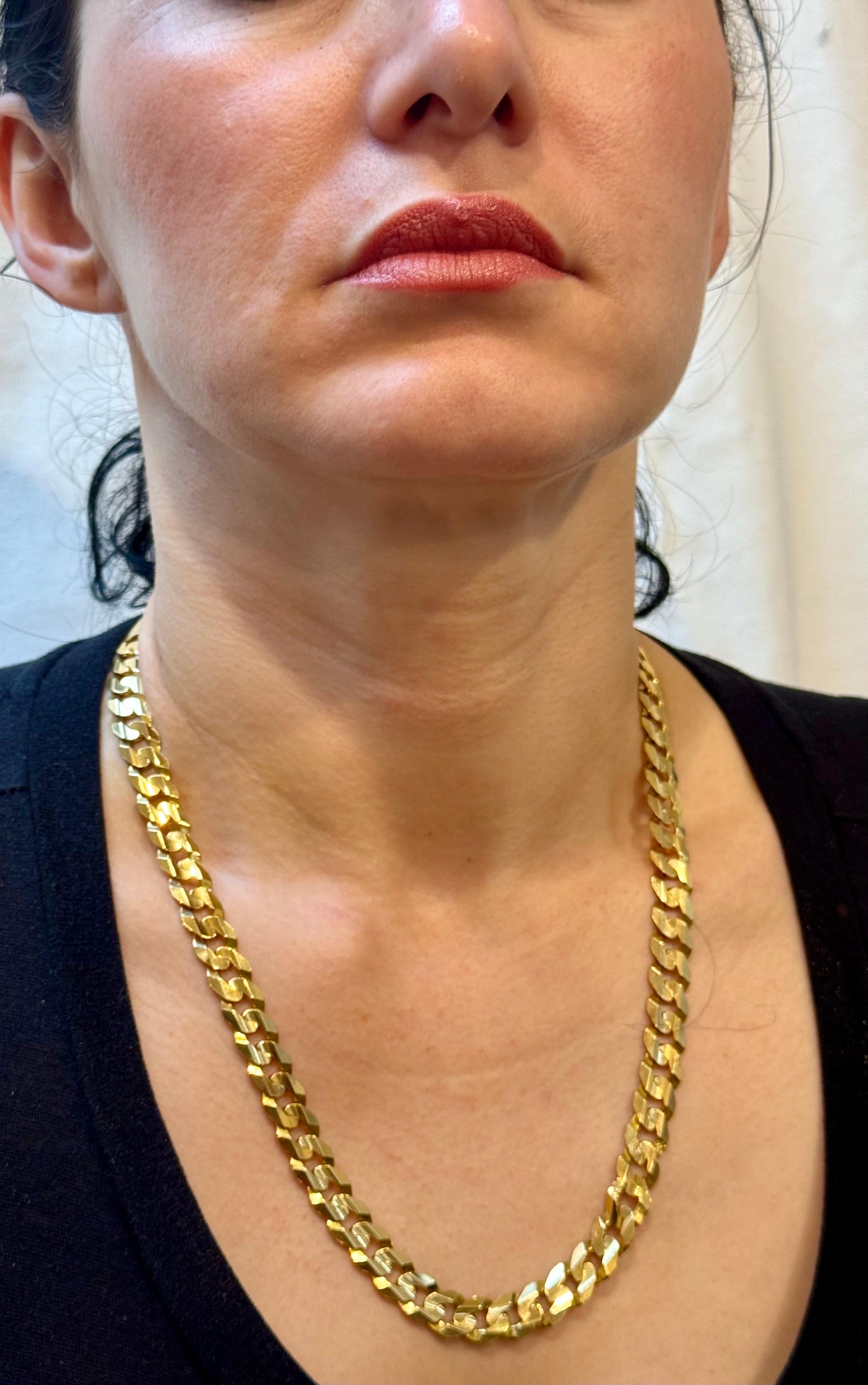 Vintage 14 Karat Yellow Gold 60 Gm Miami Cuban Link Italian Chain Unisex, 22