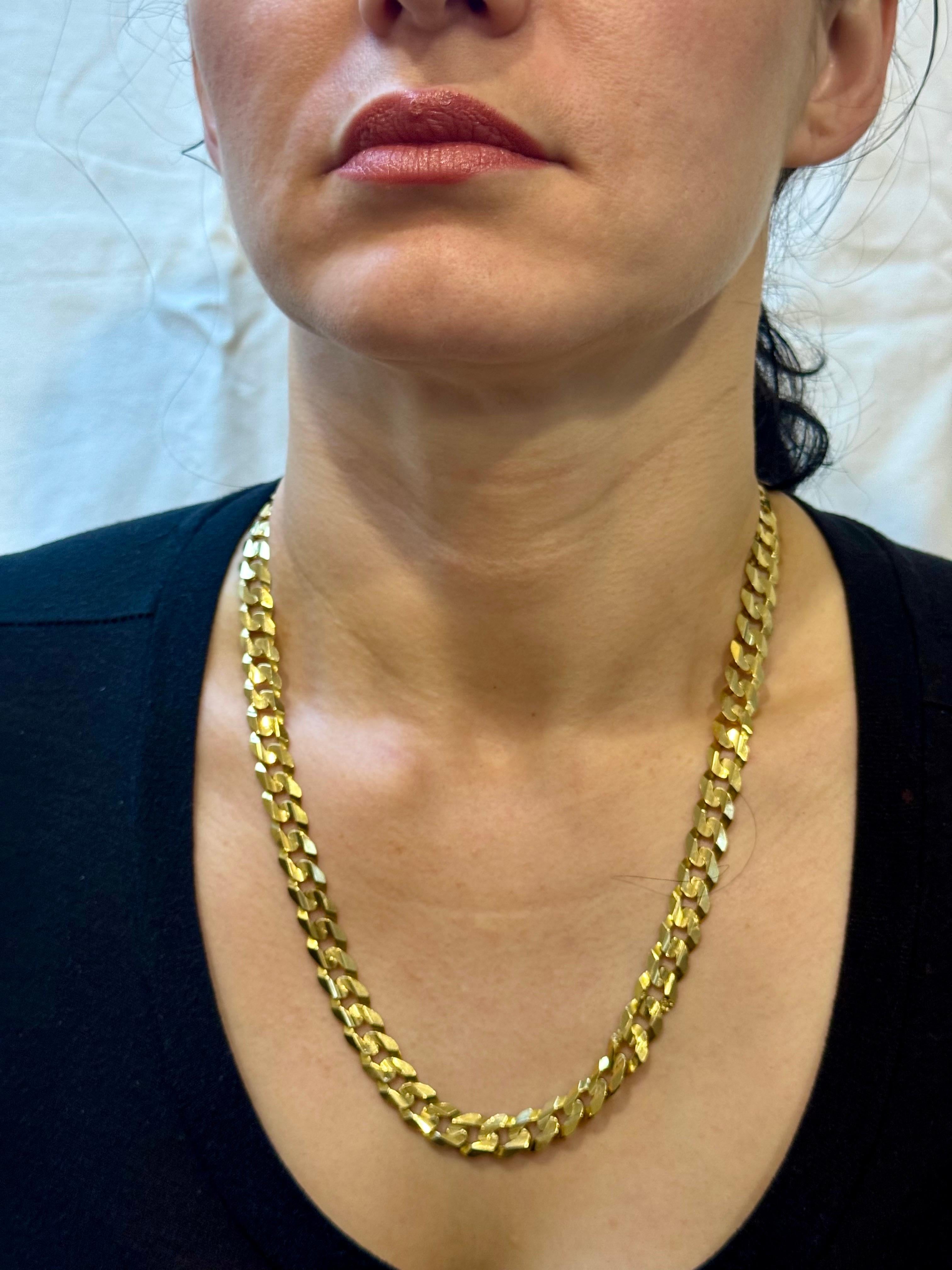 Vintage 14 Karat Yellow Gold 60 Gm Miami Cuban Link Italian Chain Unisex, 22