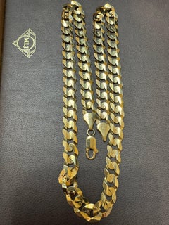 Vintage 14 Karat Yellow Gold 60 Gm Miami Cuban Link Italian Chain Unisex, 22"