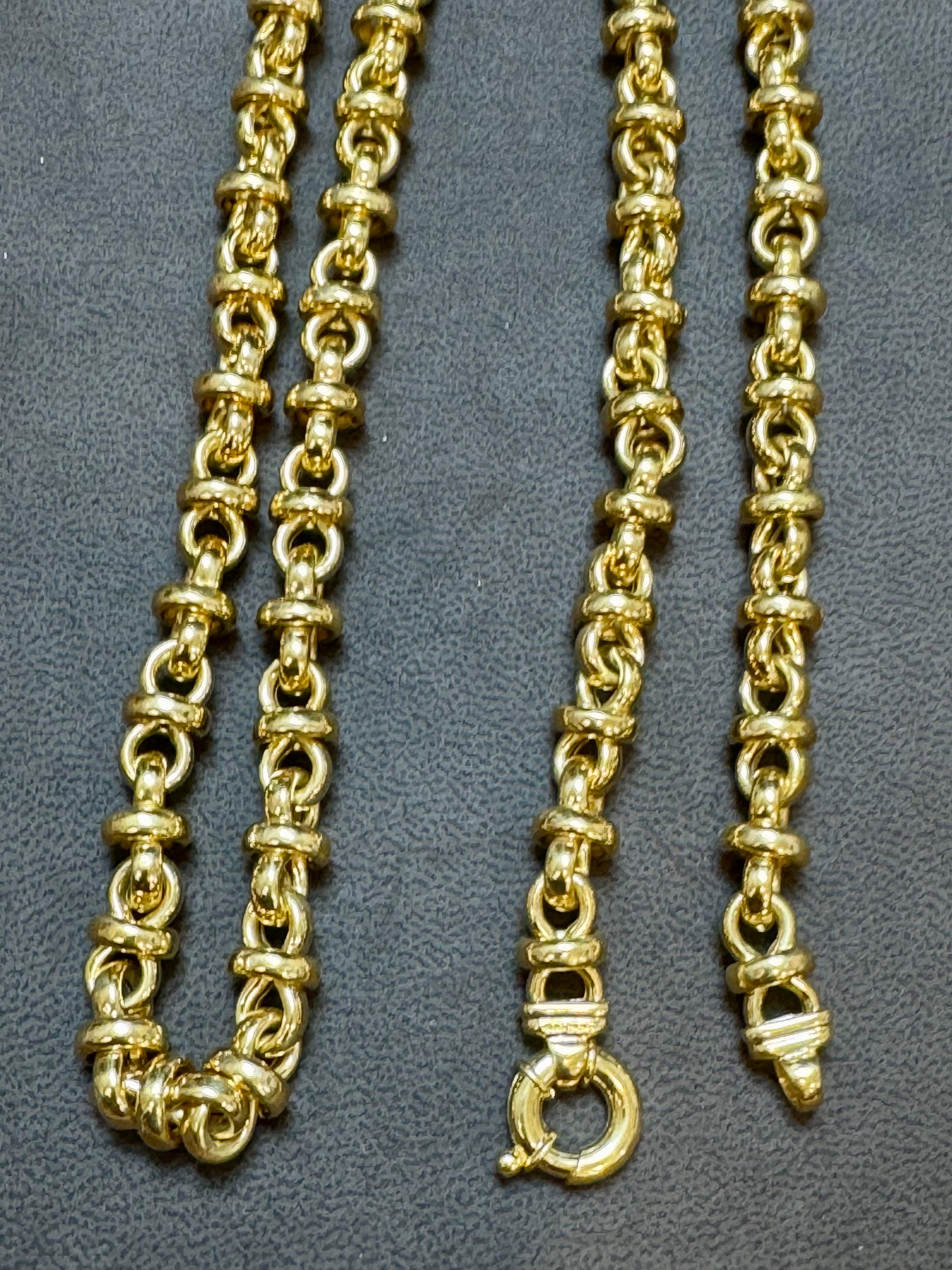 Vintage By in oro giallo 14 carati da 61,8 grammi, catena con design ad anello, collana da 8,82 mm, lunga 30
