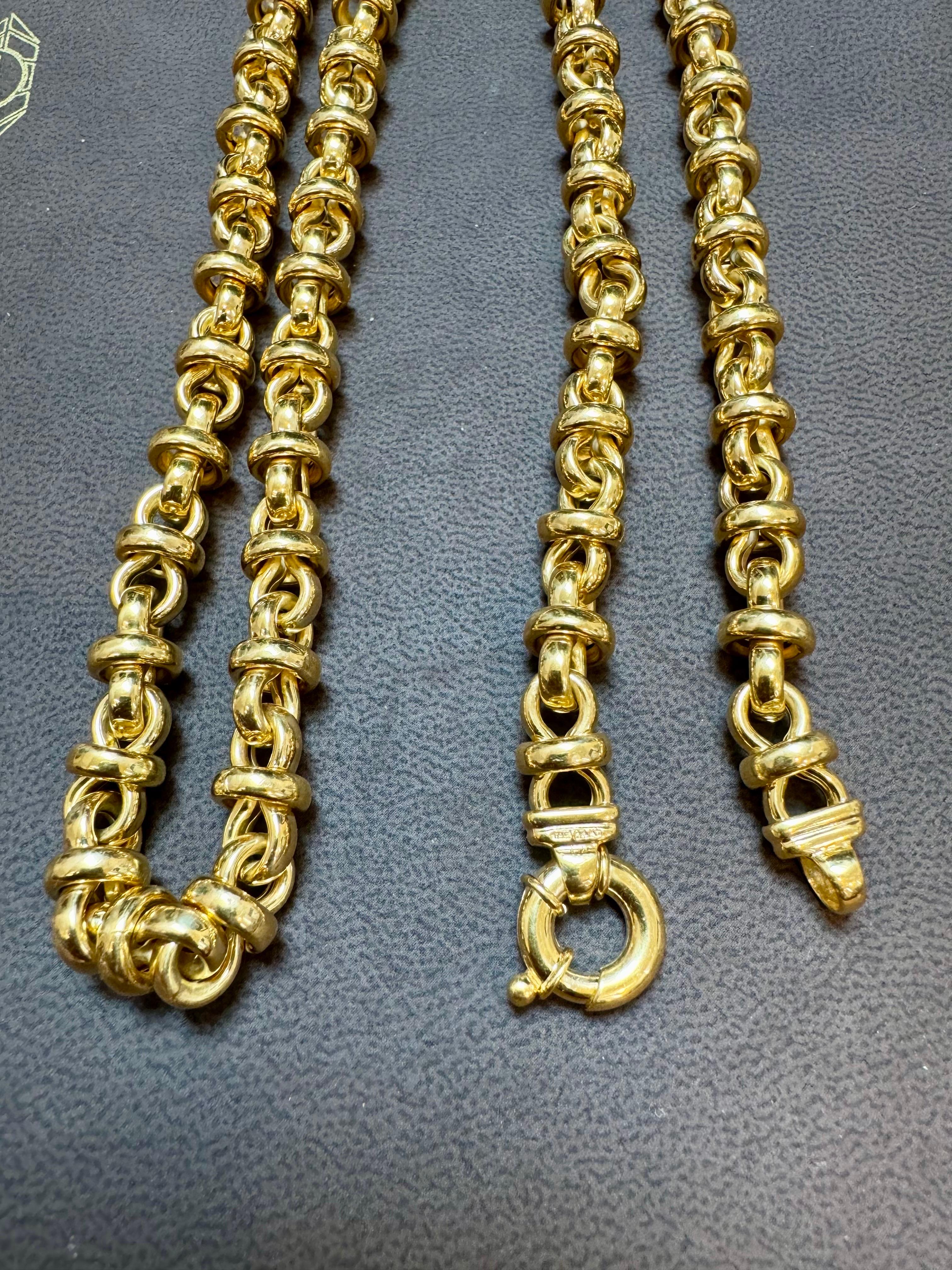 Vintage in oro giallo 14 carati 61,8 gm, Looping  Catena, 8,82 mm Collana, 30