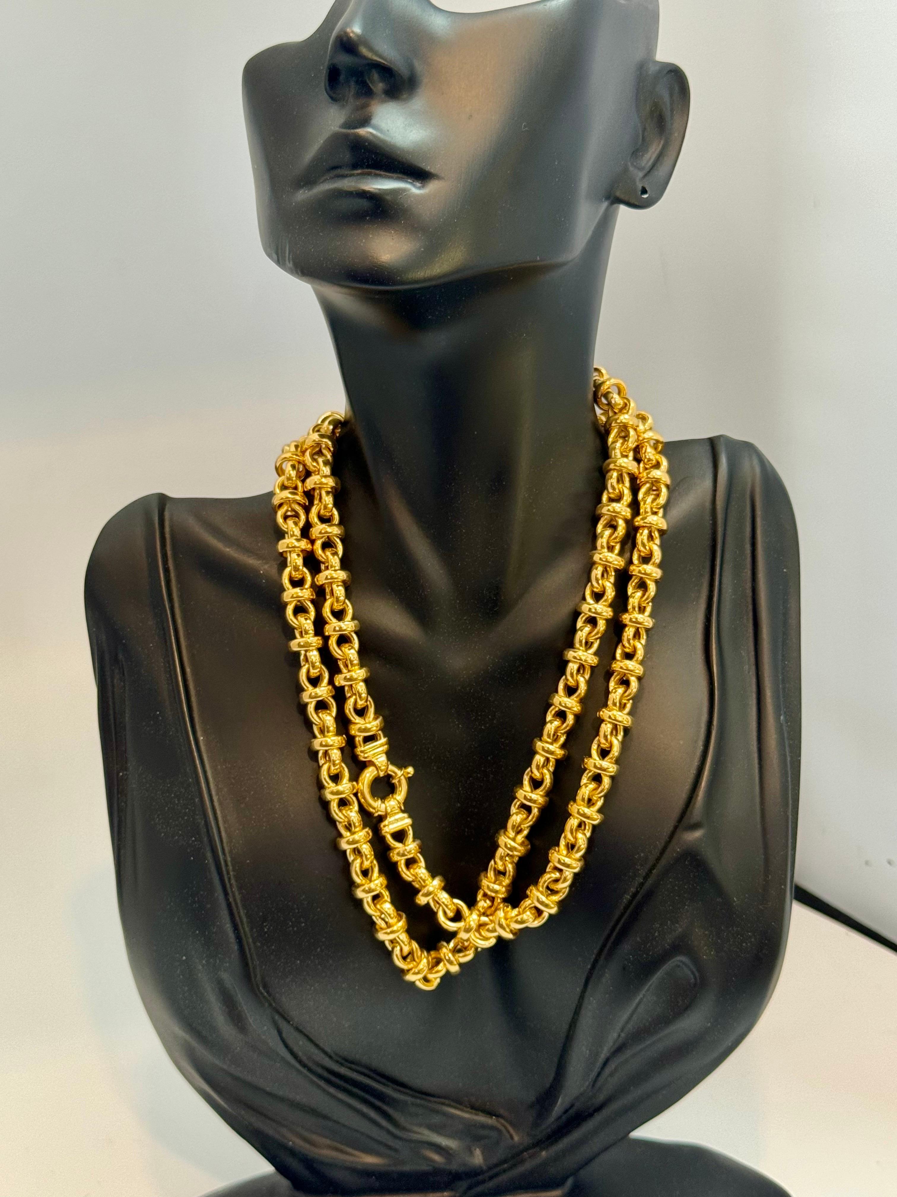 Vintage in oro giallo 14 carati 61,8 gm, Looping  Catena, 8,82 mm Collana, 30