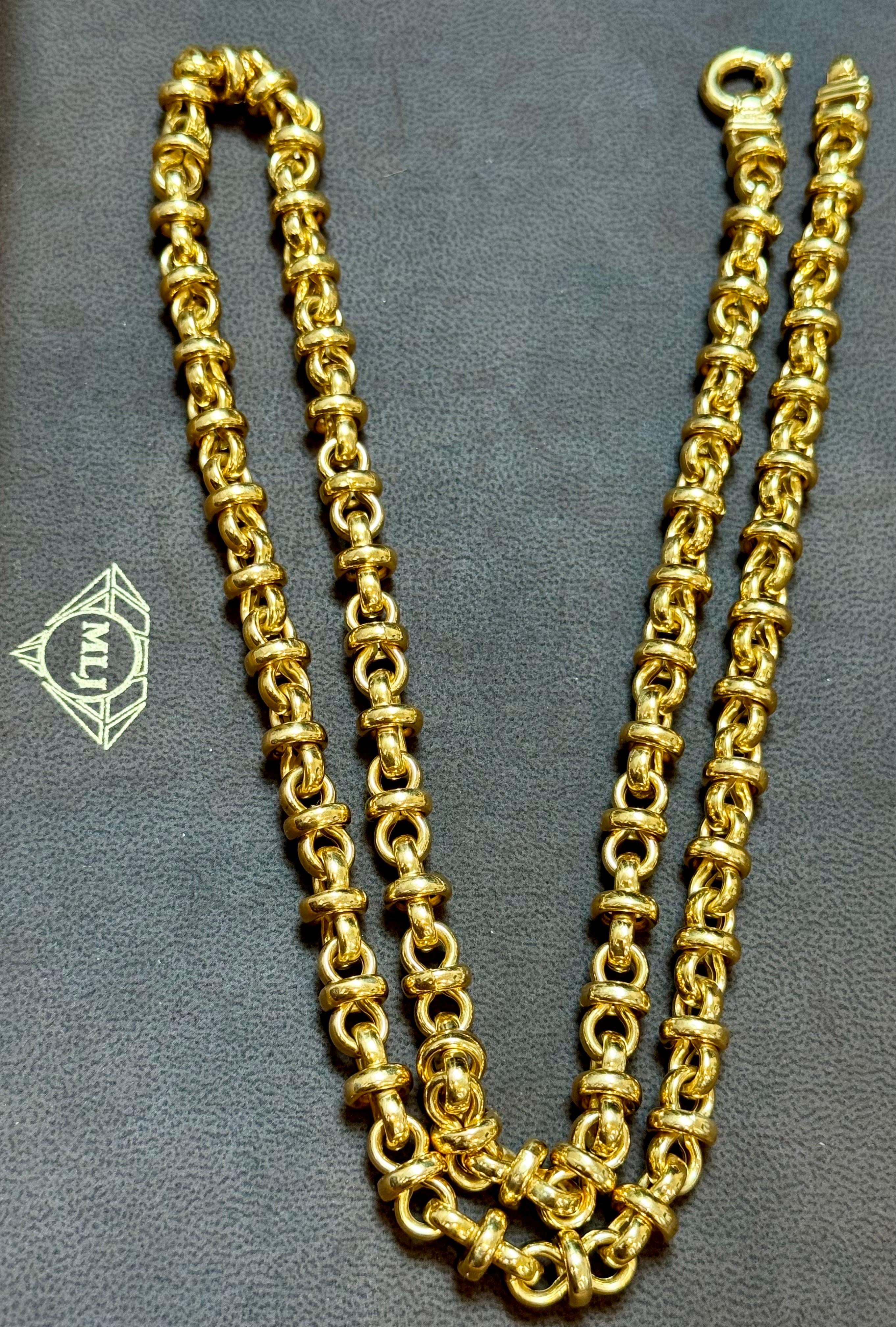 Vintage in oro giallo 14 carati 61,8 gm, Looping  Catena, 8,82 mm Collana, 30