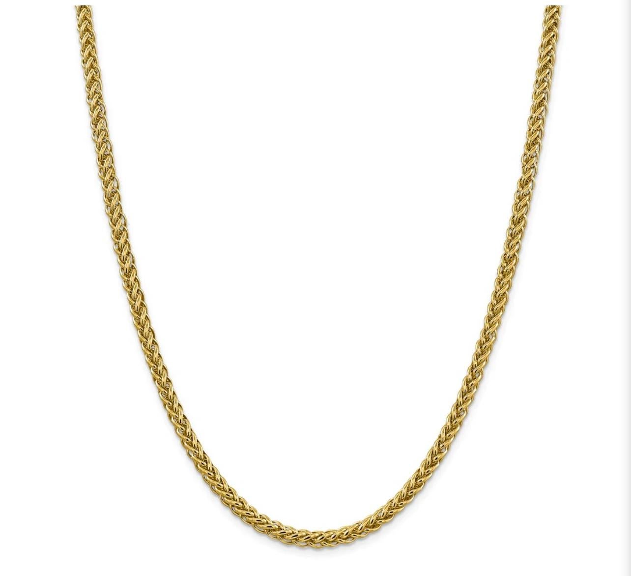Vintage 14 Karat Yellow Gold 70 Gm, Wheat Chain Necklace Opera 3