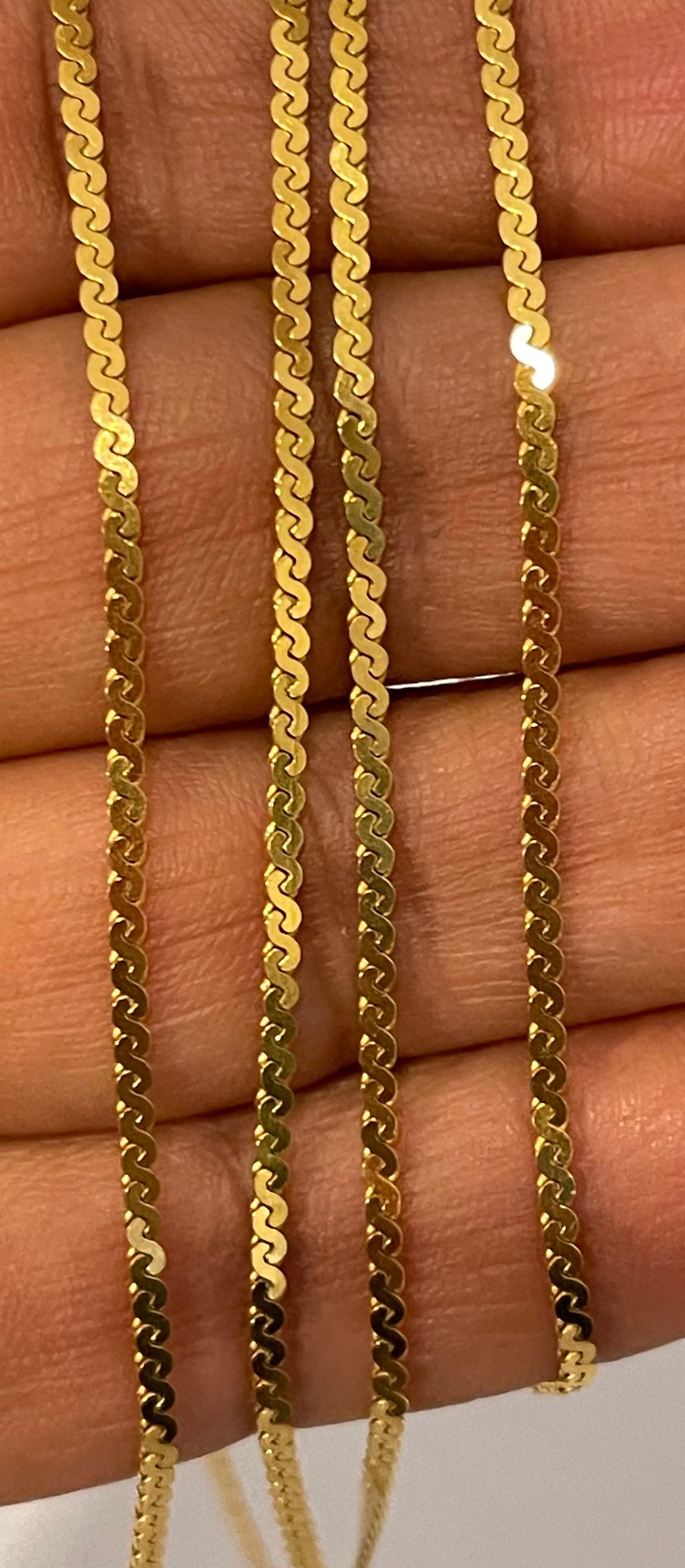 Vintage 14 Karat Yellow Gold 8 Gm 1.65  Chain Necklace,  30