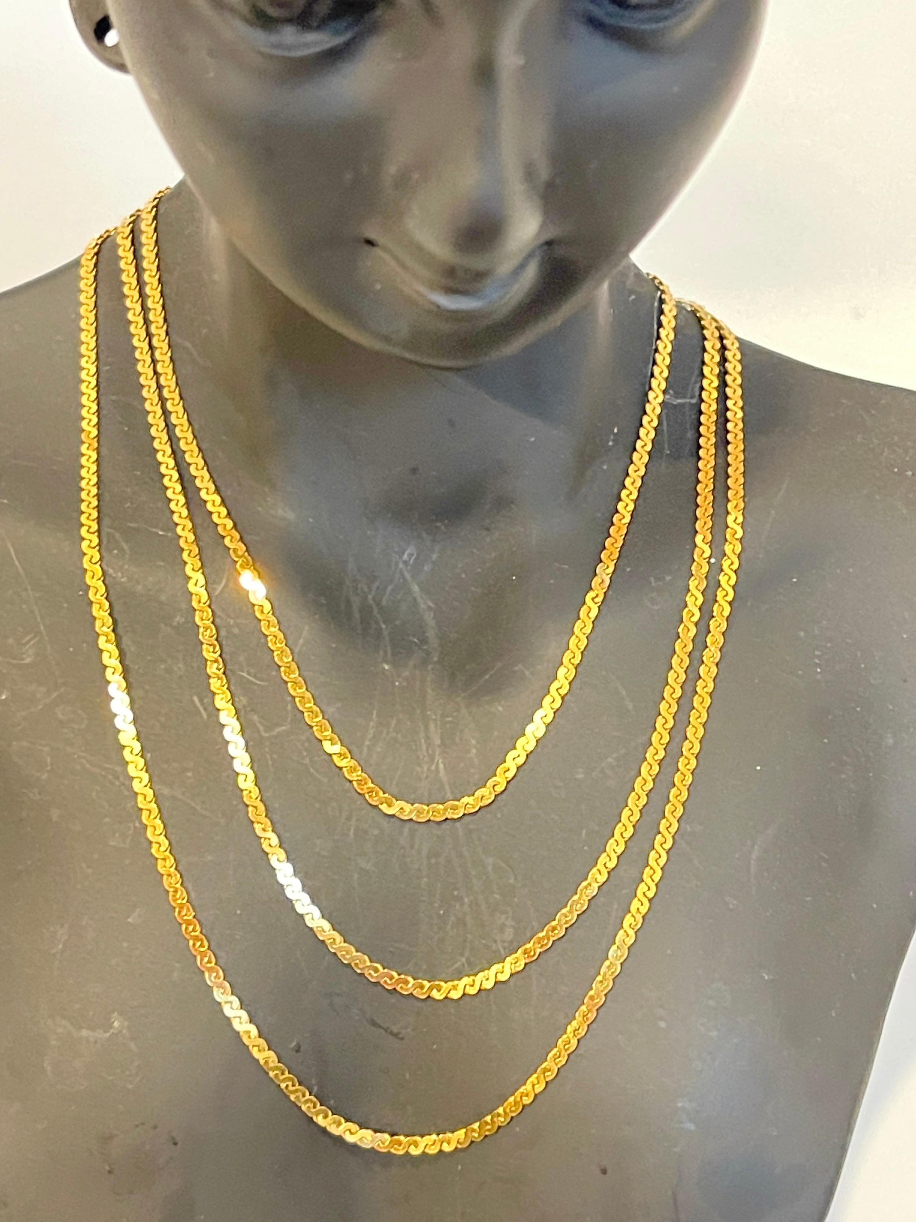 Vintage 14 Karat Yellow Gold 8 Gm Chain Necklace In Excellent Condition In New York, NY