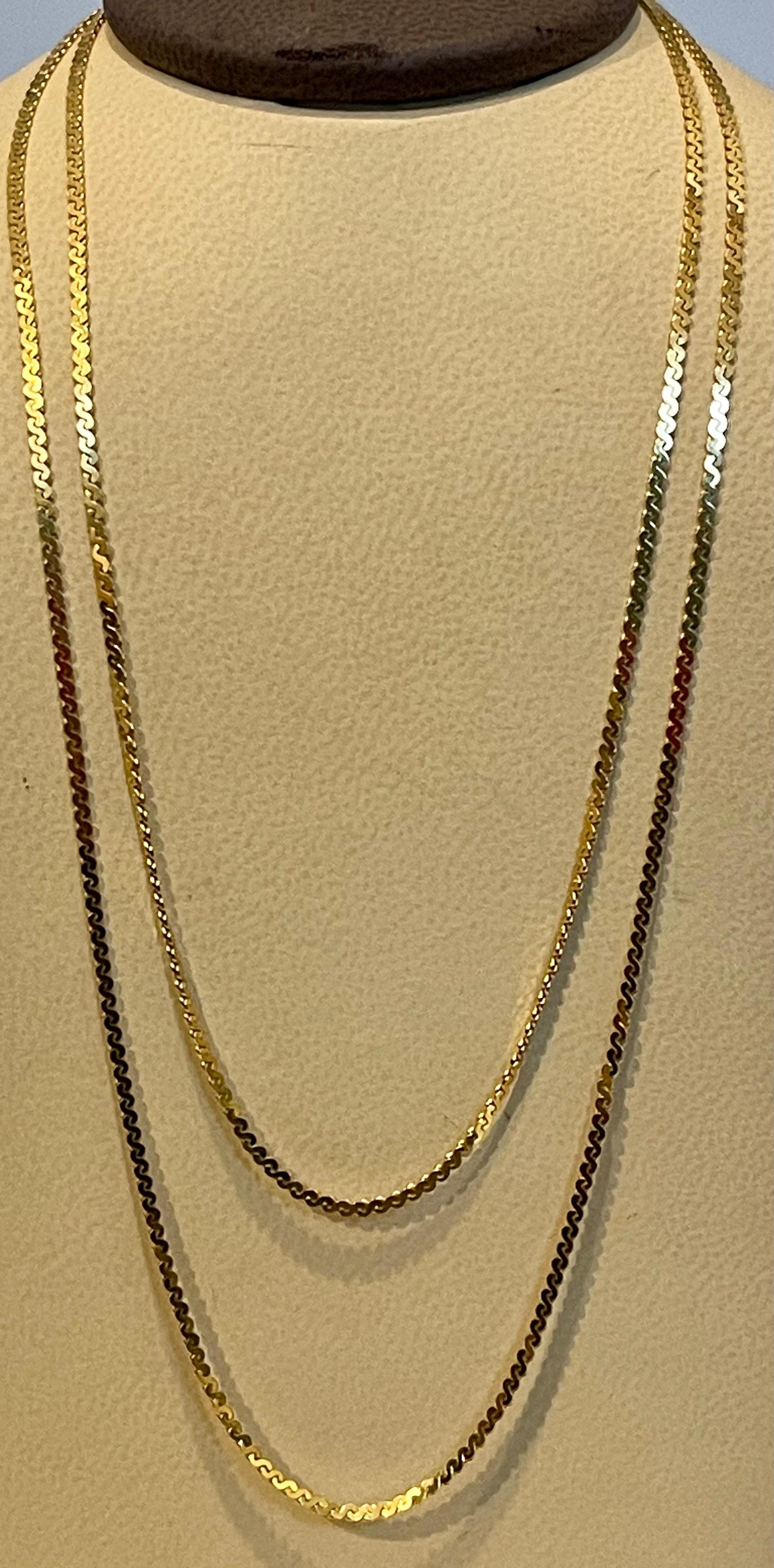 Women's or Men's Vintage 14 Karat Yellow Gold 8 Gm Chain Necklace