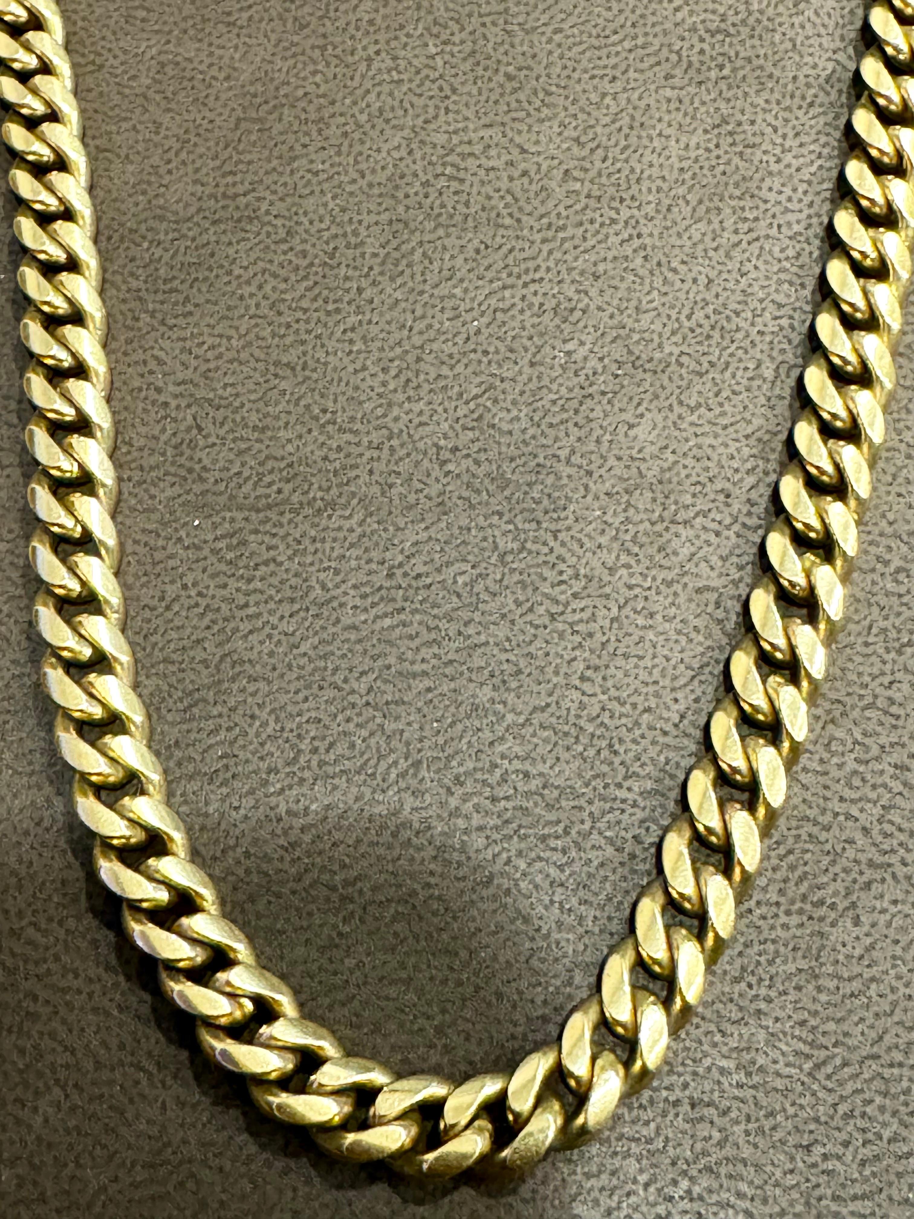 Catena vintage in oro giallo 14 carati 96,7 gm Miami Cuban Link, Unisex, 20
