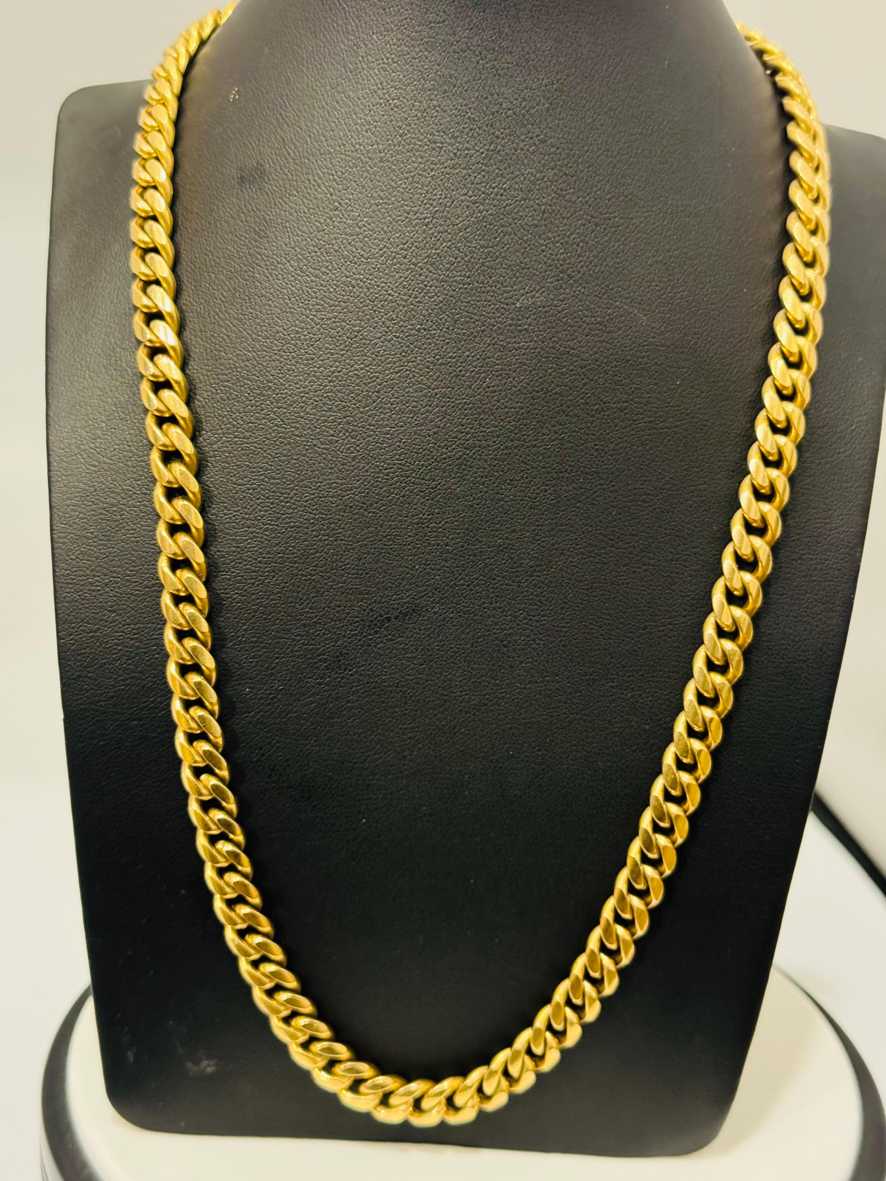 Catena vintage in oro giallo 14 carati 96,7 gm Miami Cuban Link, Unisex, 20