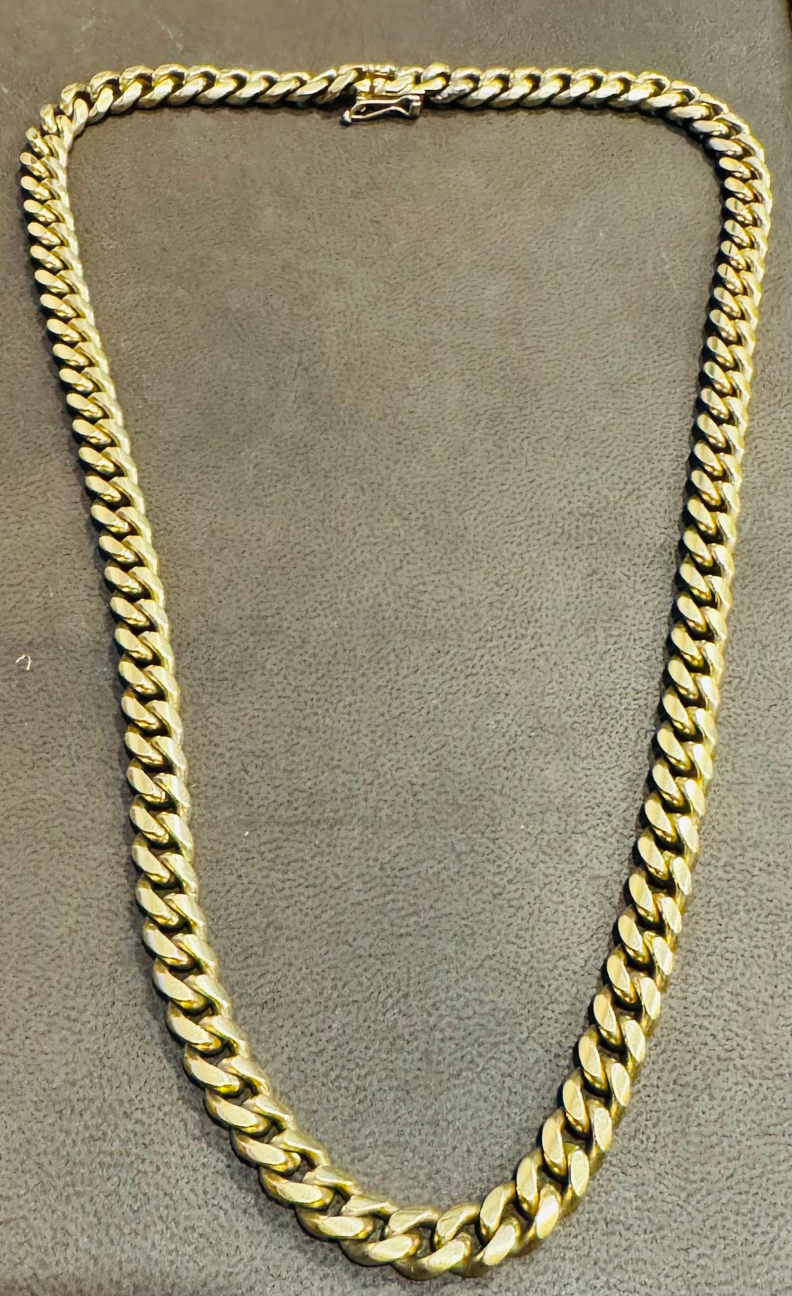 Catena vintage in oro giallo 14 carati 96,7 gm Miami Cuban Link, Unisex, 20