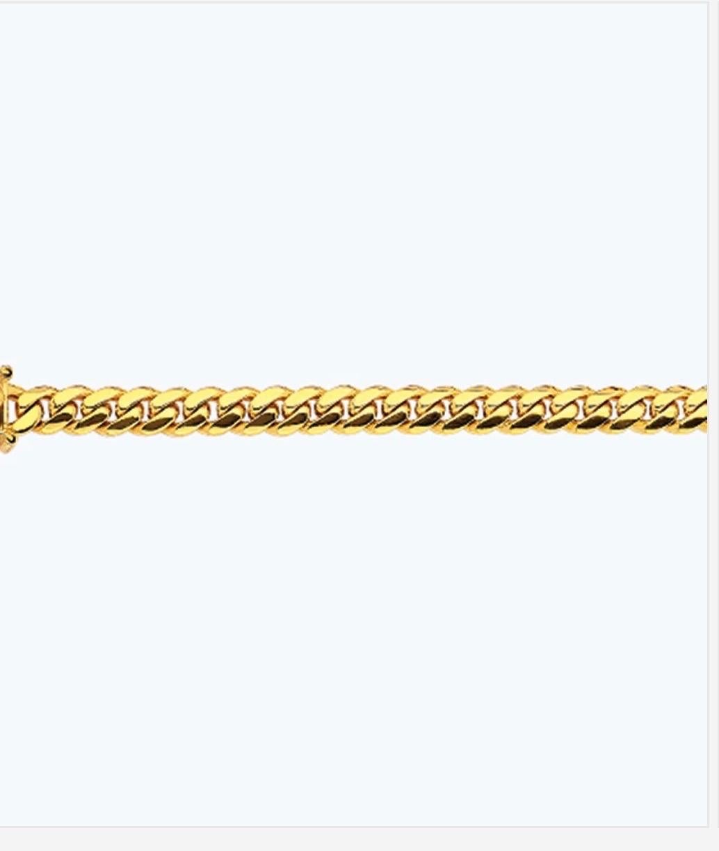 Catena vintage in oro giallo 14 carati 96,7 gm Miami Cuban Link, Unisex, 20
