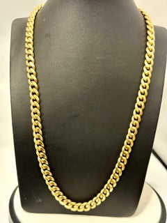 Vintage 14 Karat Yellow Gold 96.7 Gm Miami Cuban Link Italian Chain Unisex, 20"