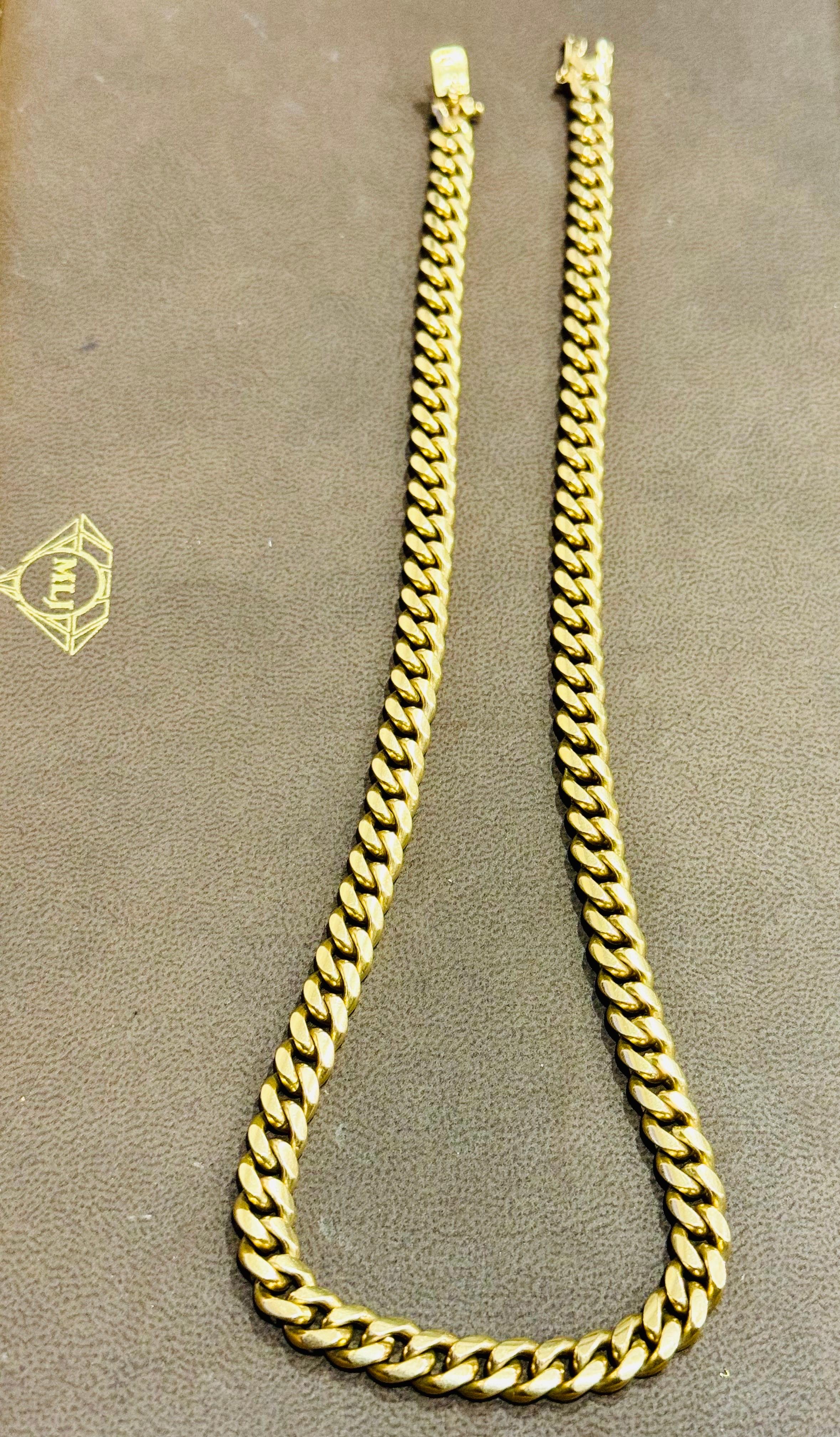 Catena vintage in oro giallo 14 carati 96,7 gm Miami Cuban Link, Unisex, 20