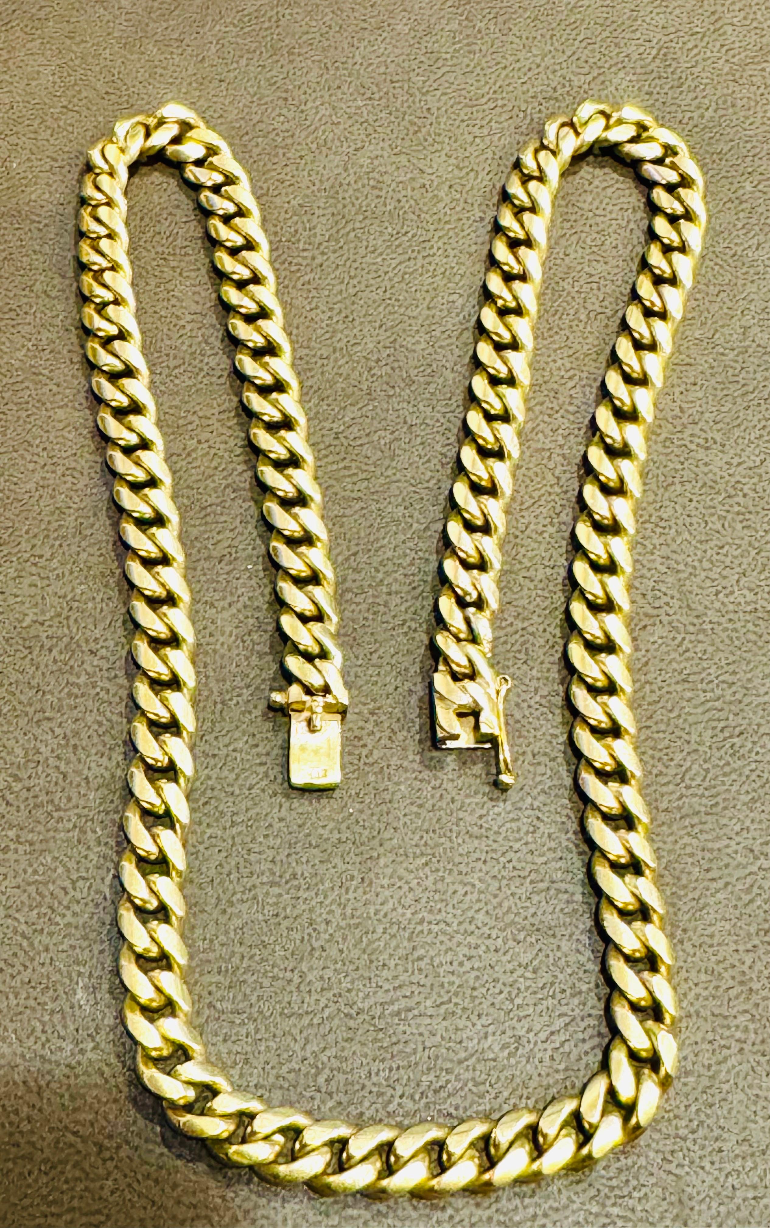 Catena vintage in oro giallo 14 carati 96,7 gm Miami Cuban Link, Unisex, 20