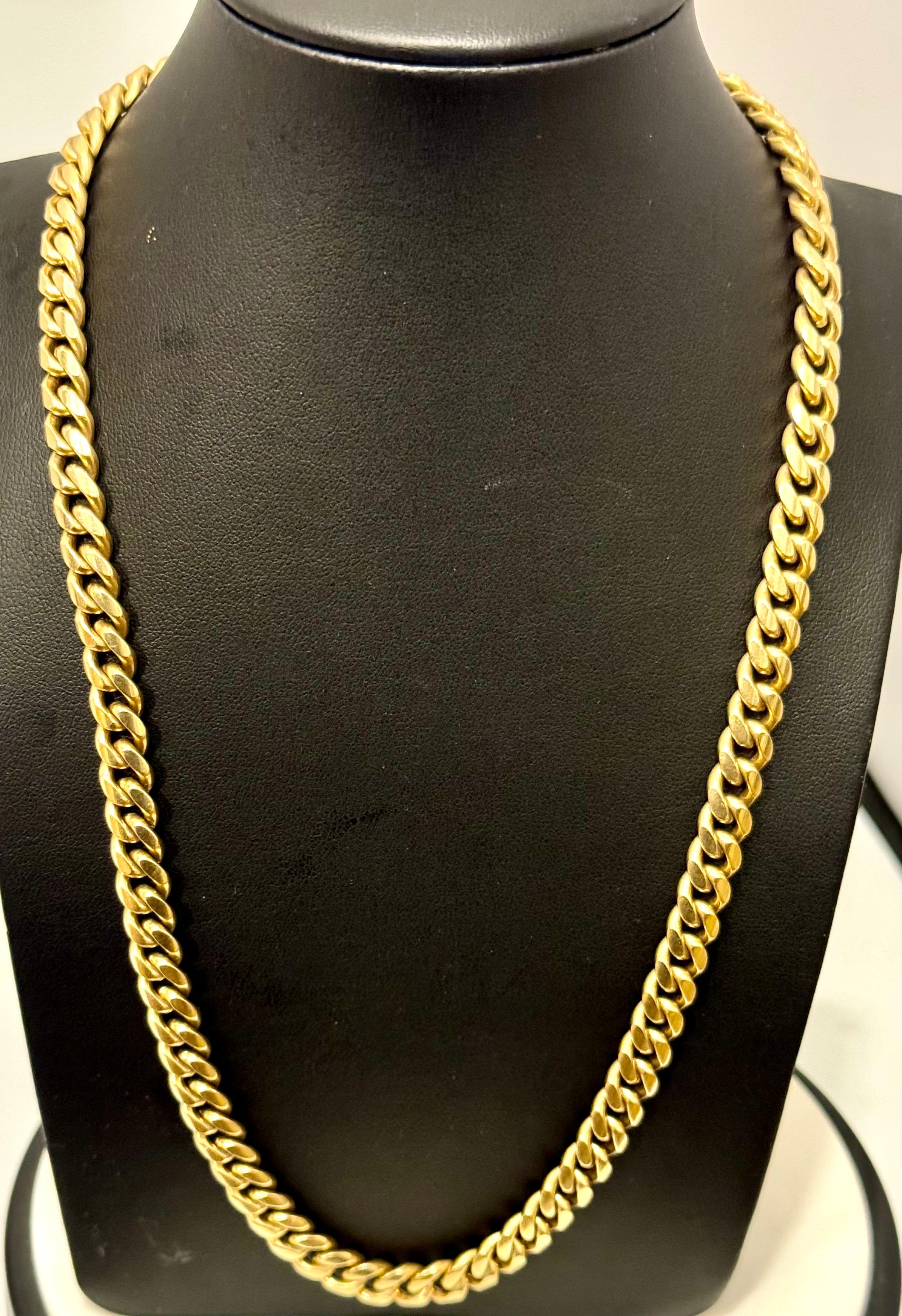 Catena vintage in oro giallo 14 carati 96,7 gm Miami Cuban Link, Unisex, 20