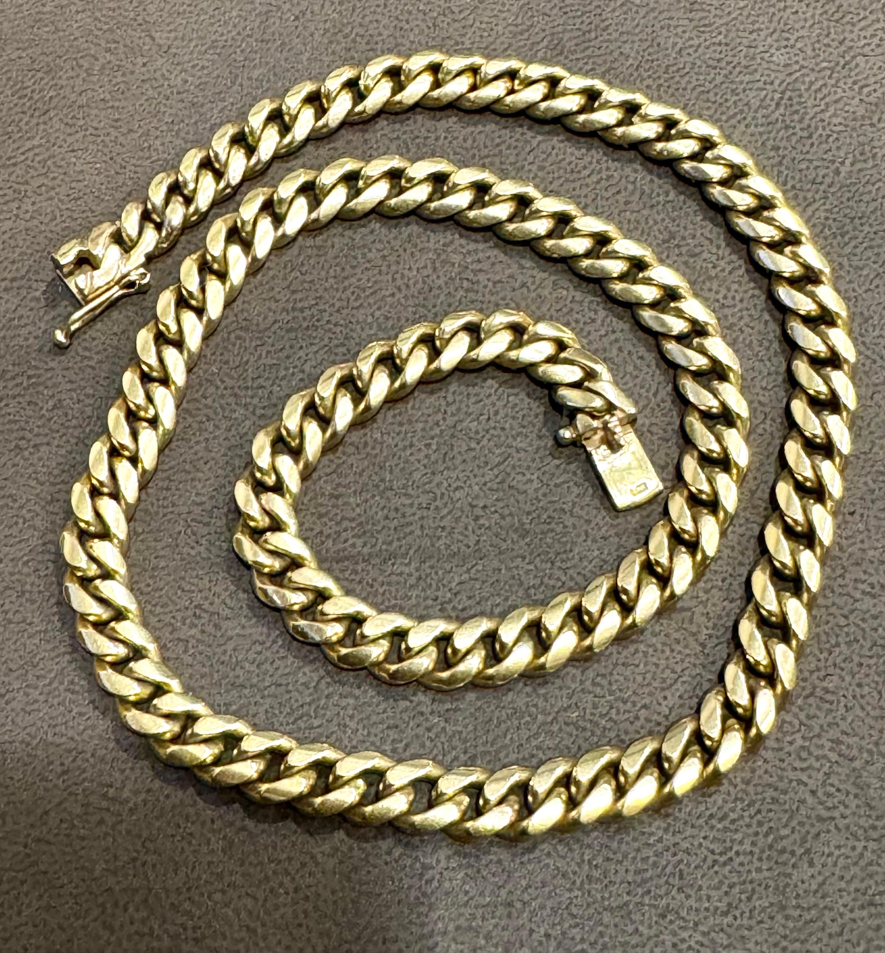 Catena vintage in oro giallo 14 carati 96,7 gm Miami Cuban Link, Unisex, 20