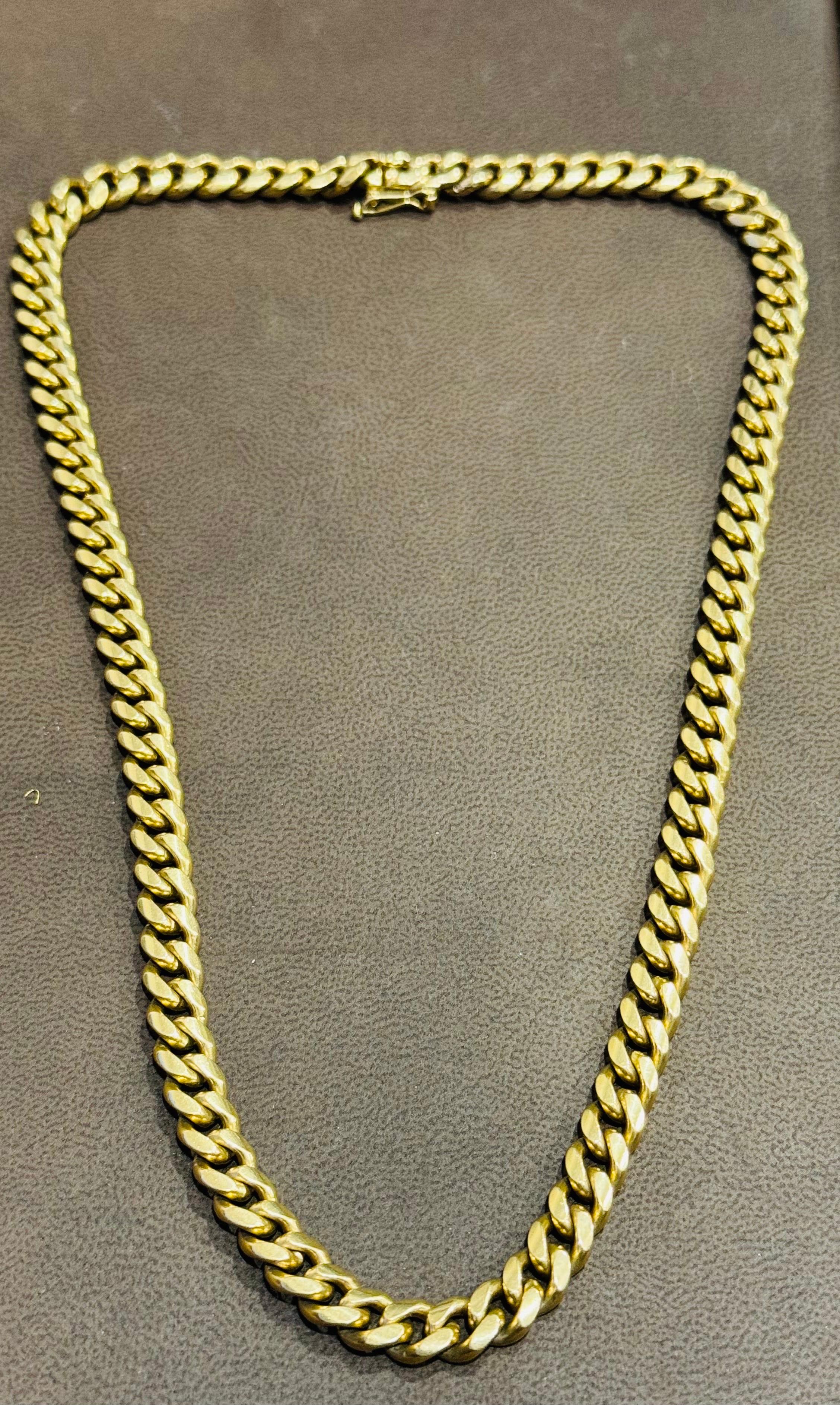 Catena vintage in oro giallo 14 carati 96,7 gm Miami Cuban Link, Unisex, 20