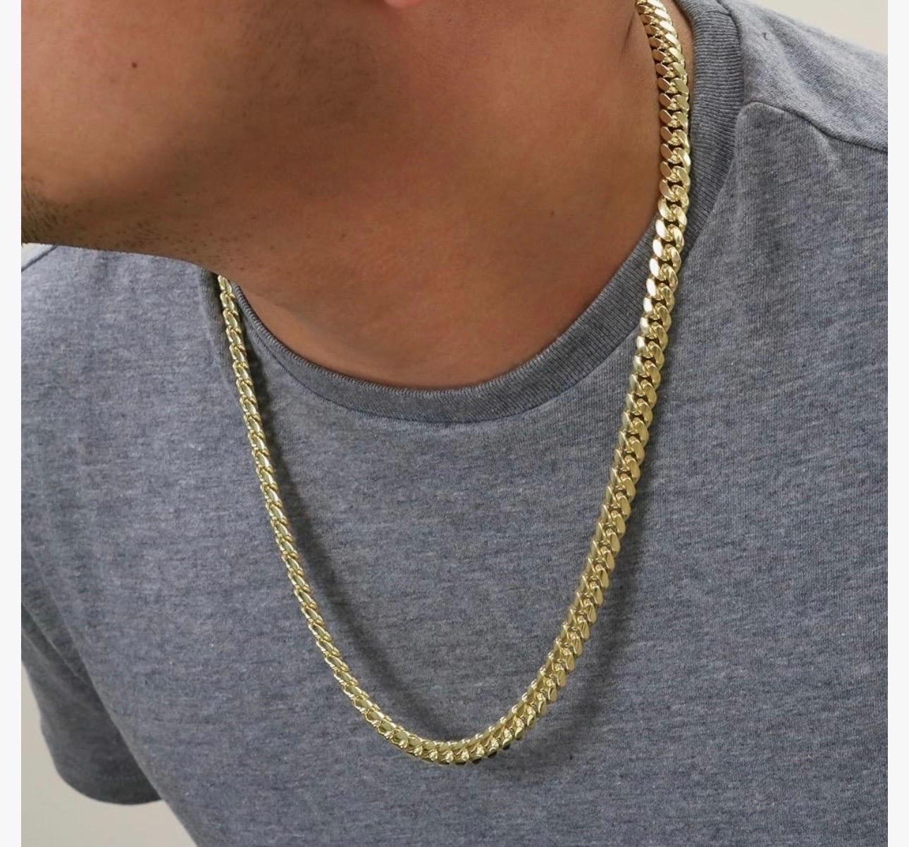 Catena vintage in oro giallo 14 carati 96,7 gm Miami Cuban Link, Unisex, 20