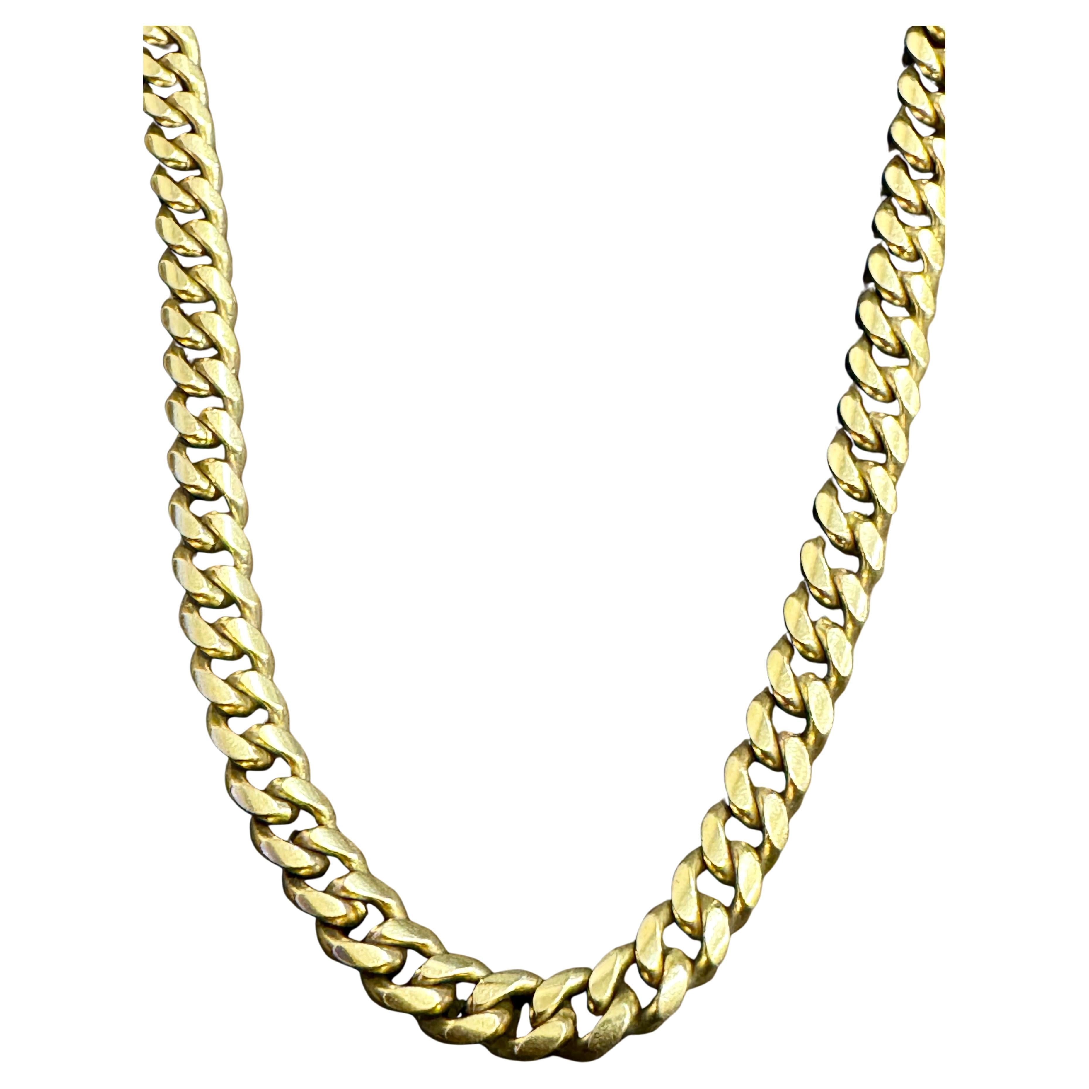Oro amarillo de 14 quilates vintage 96,7 Gm Cadena italiana de eslabones cubanos Miami unisex, 20 pulgadas