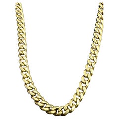 Vintage 14 Karat Yellow Gold 96.7 Gm Miami Cuban Link Italian Chain Unisex, 20"