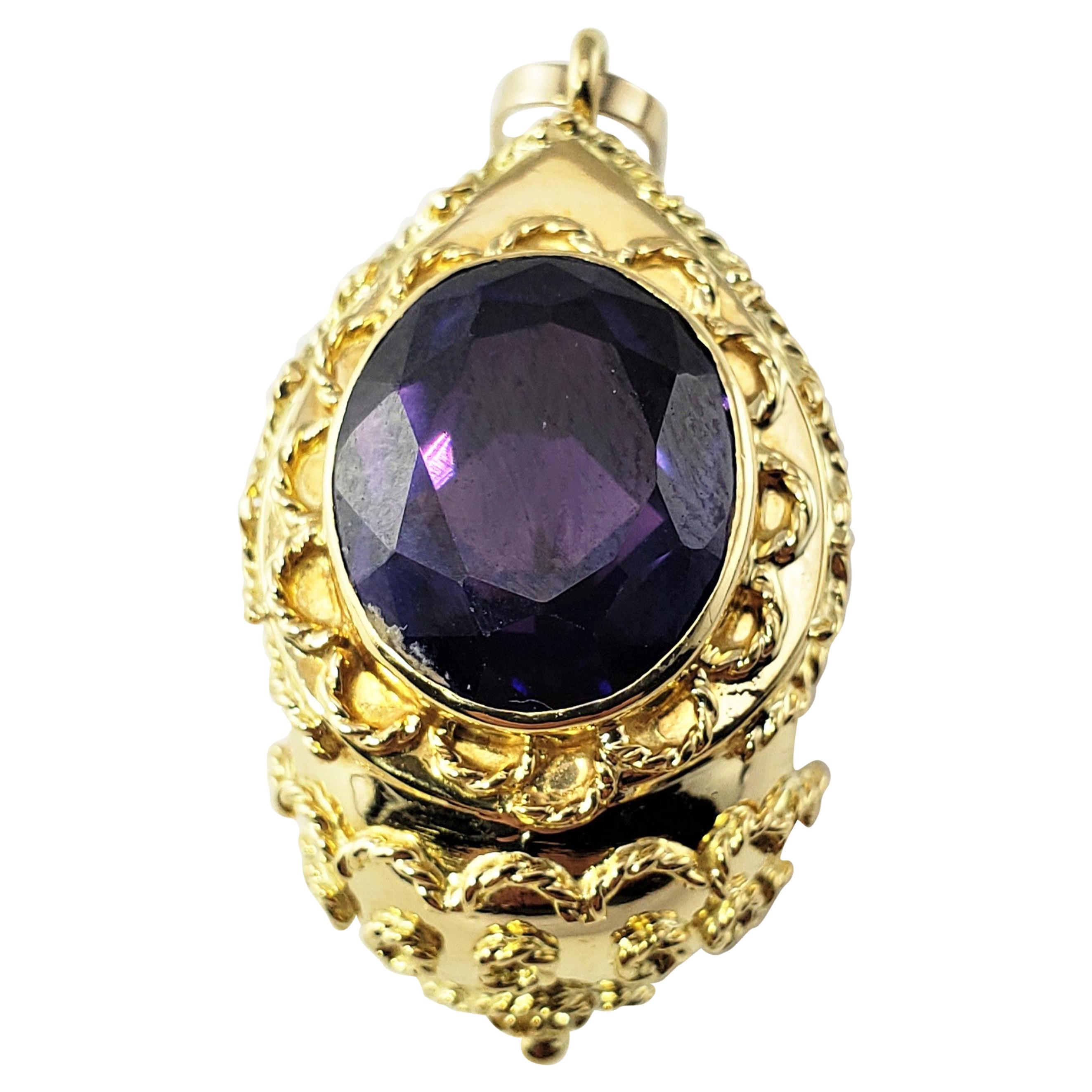 Vintage 14 Karat Yellow Gold Amethyst Pendant