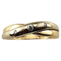 Vintage 14 Karat Yellow Gold and Diamond Band Ring Size 7 #15330