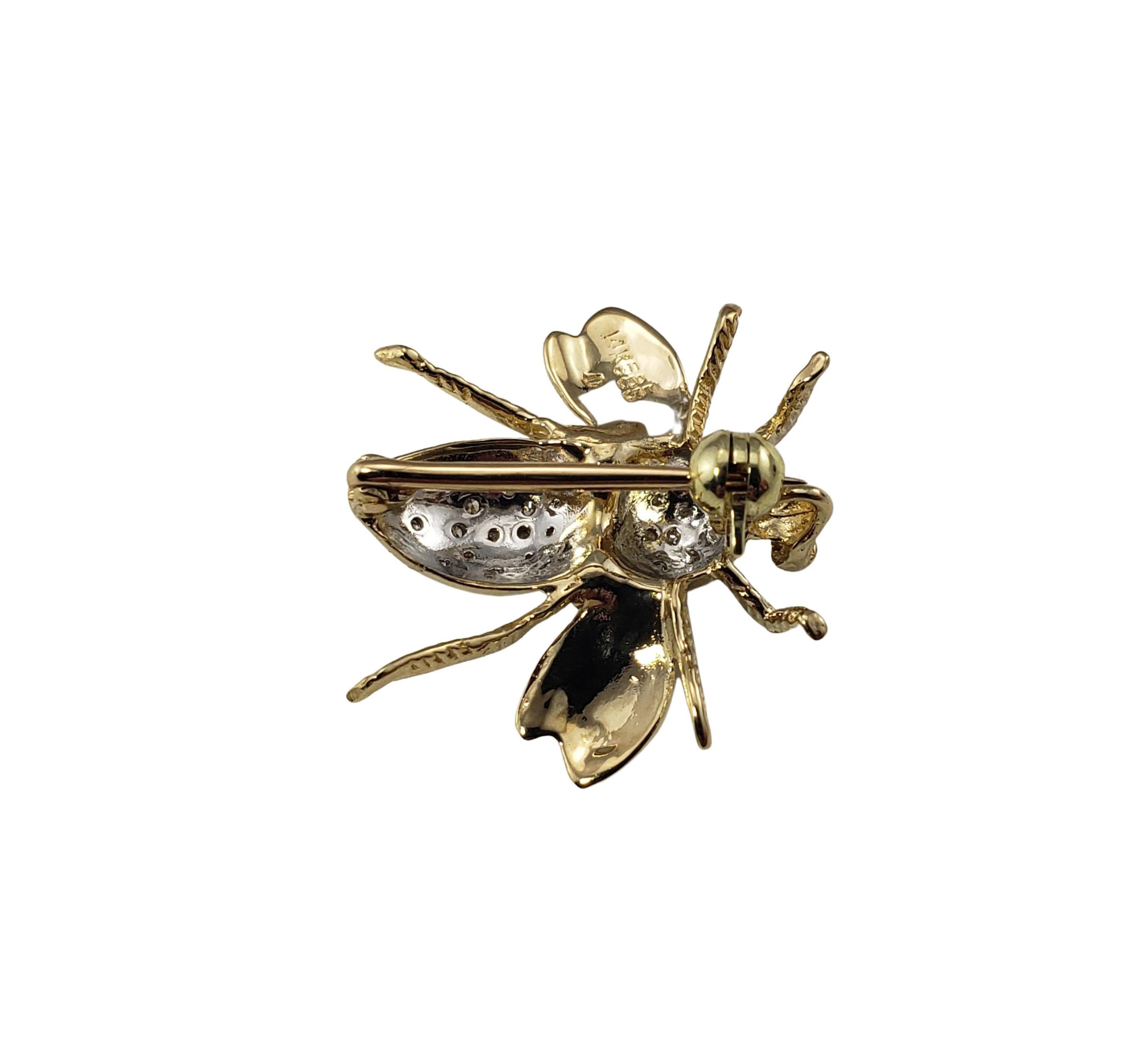 Women's 14 Karat Yellow Gold and Diamond Bee Brooch/Pendant