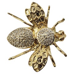 14 Karat Yellow Gold and Diamond Bee Brooch/Pendant