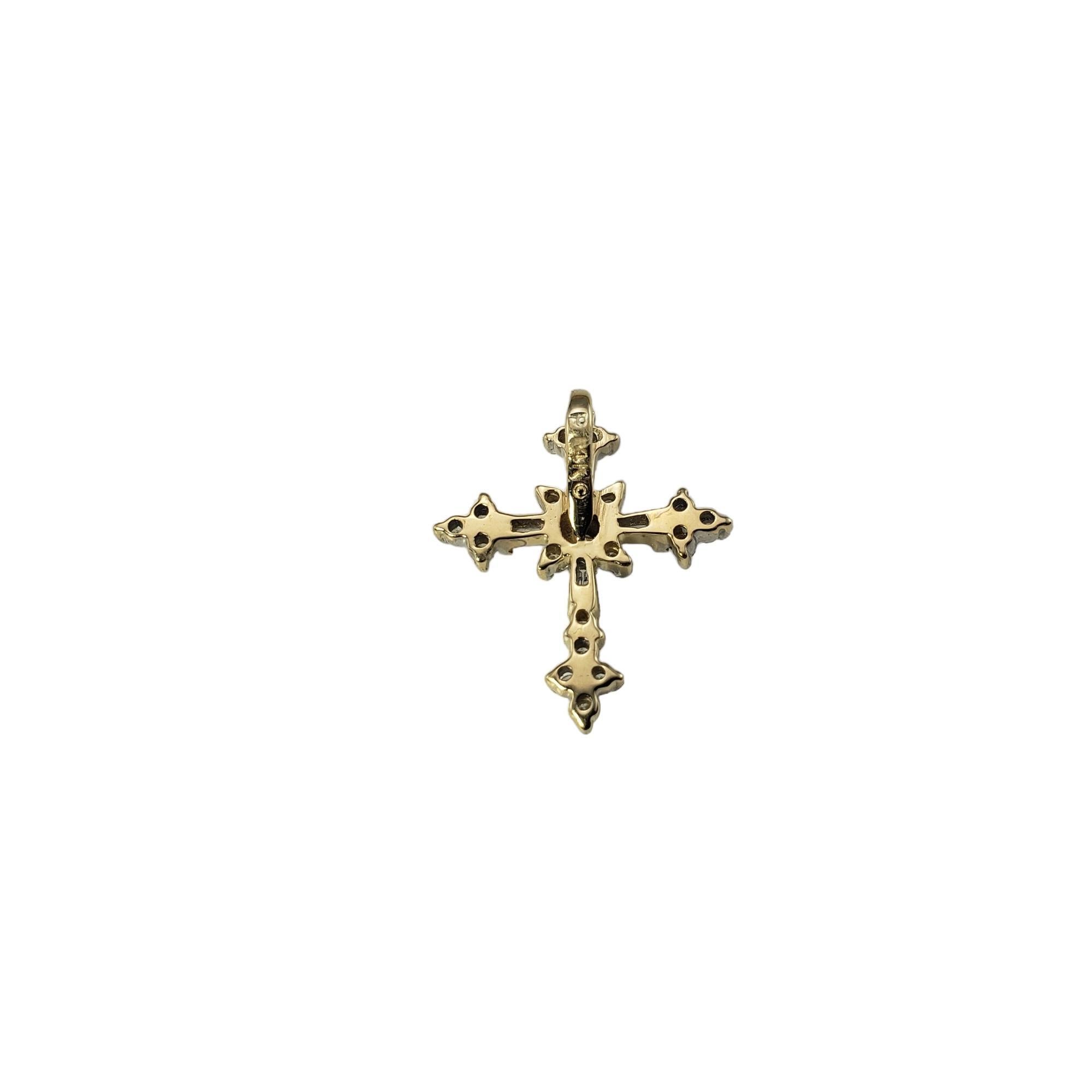 Vintage 14 Karat Yellow Gold and Diamond Cross Pendant #15298 In Good Condition For Sale In Washington Depot, CT