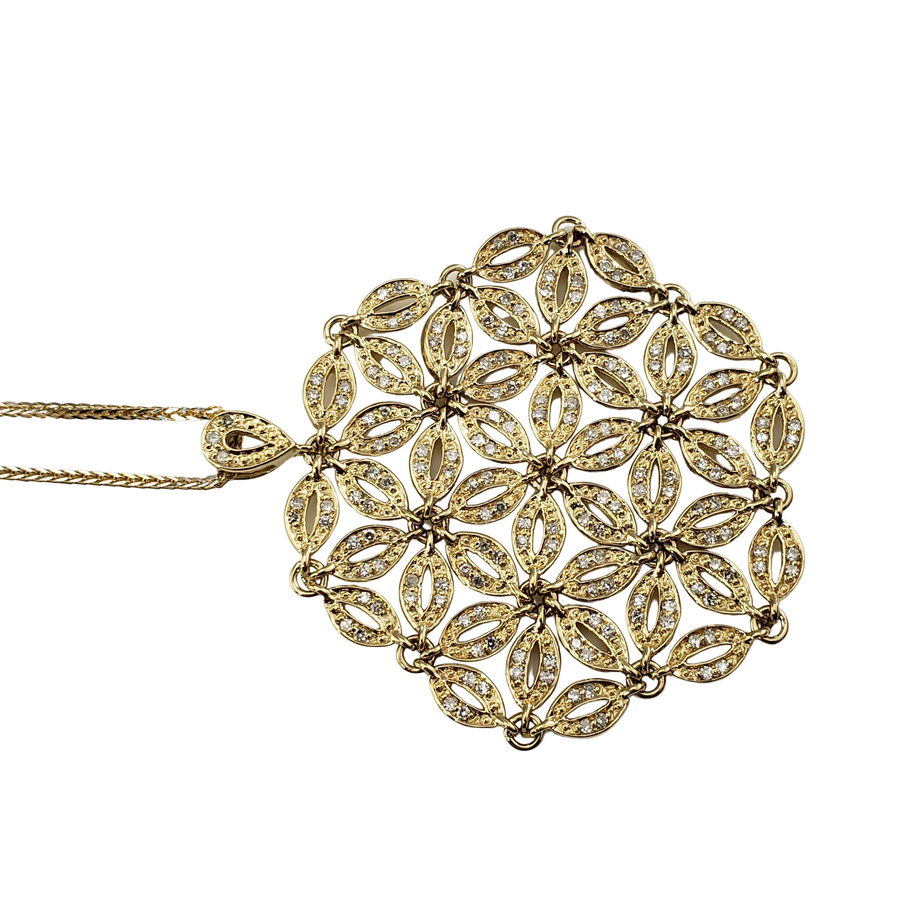 Single Cut  14 Karat Yellow Gold and Diamond Pendant Necklace For Sale