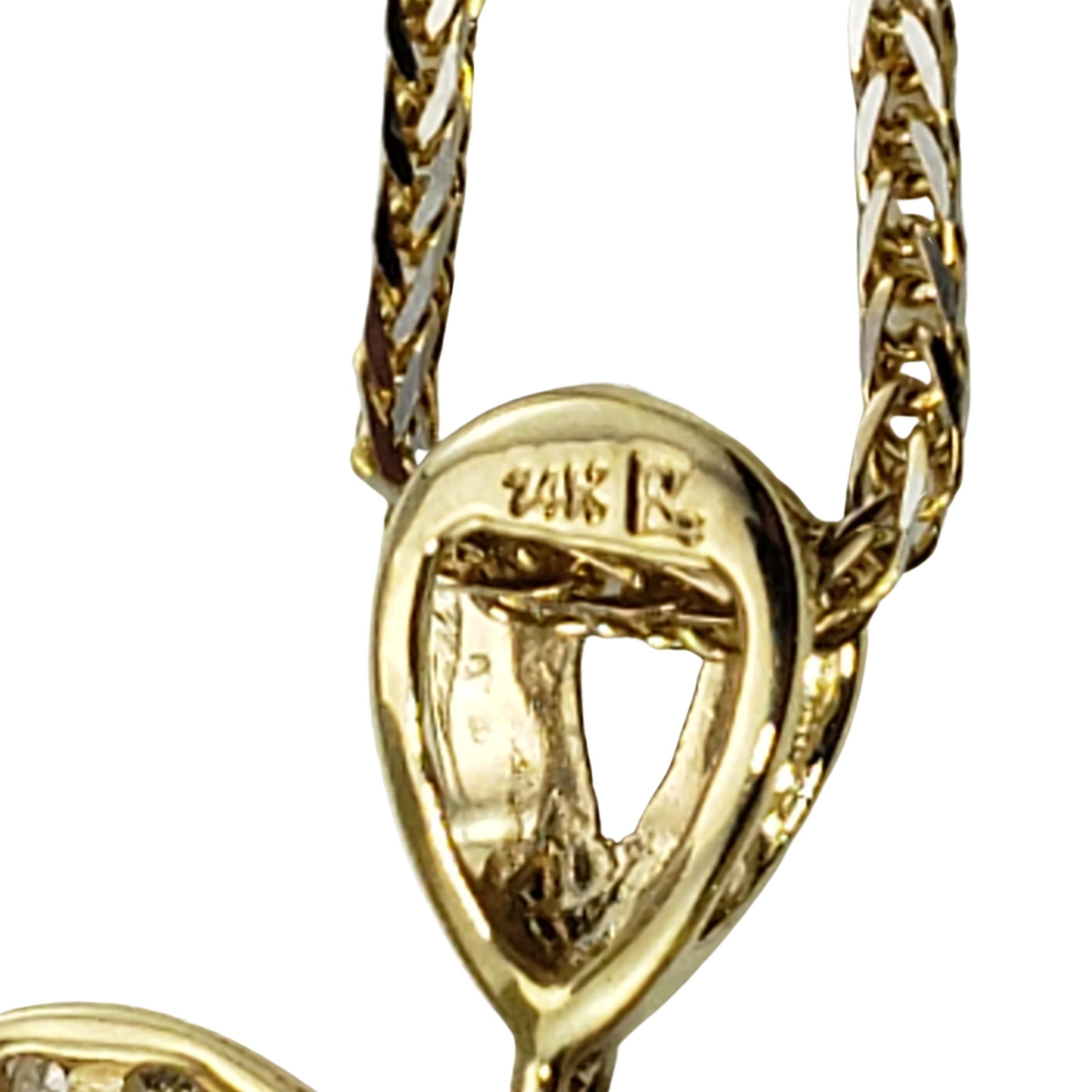Women's  14 Karat Yellow Gold and Diamond Pendant Necklace For Sale