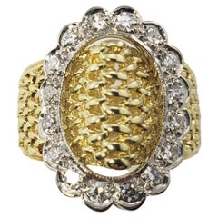 14 Karat Yellow Gold and Diamond Ring