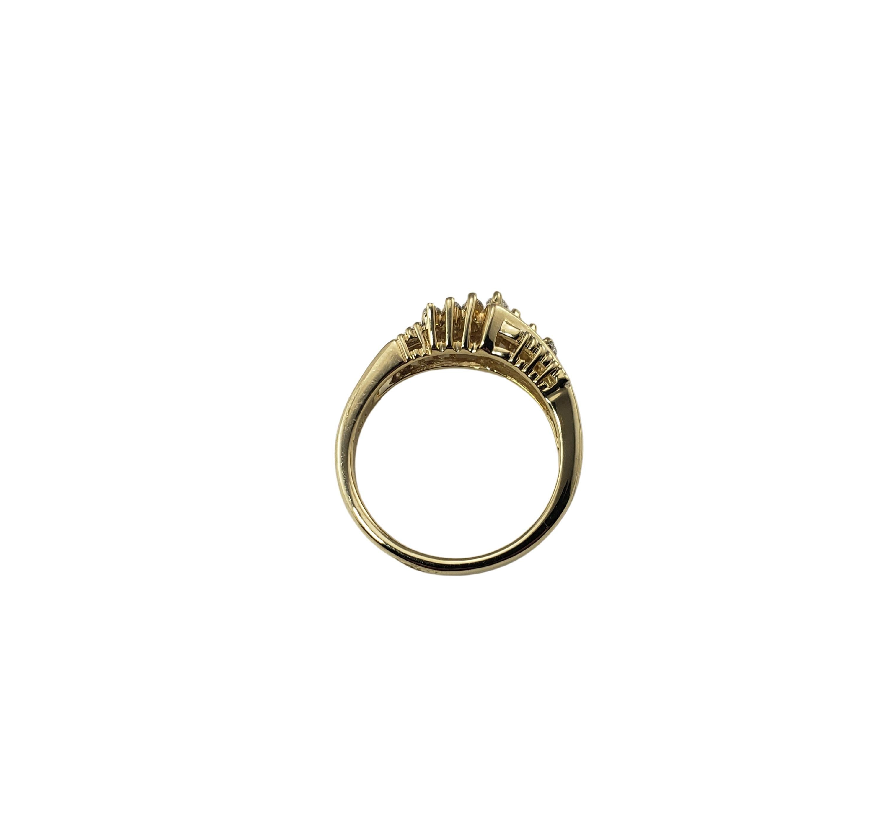 Women's or Men's 14 Karat Yellow Gold and Diamond Ring