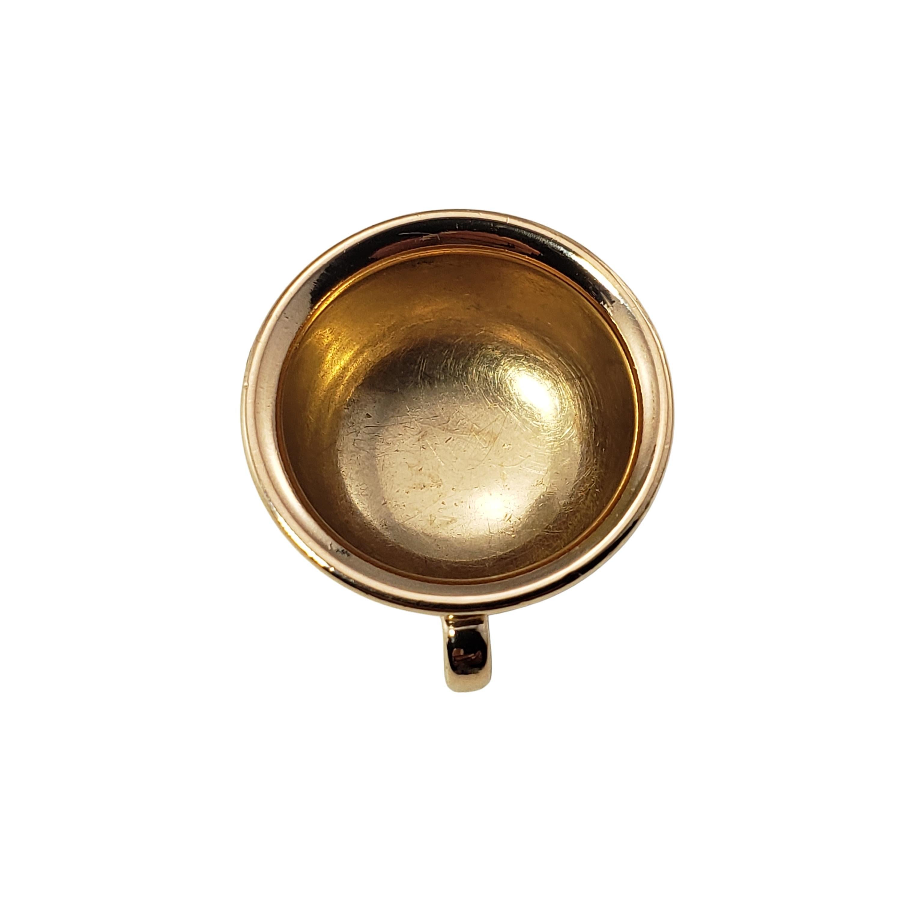 Women's 14 Karat Yellow Gold and Diamond Teacup Charm