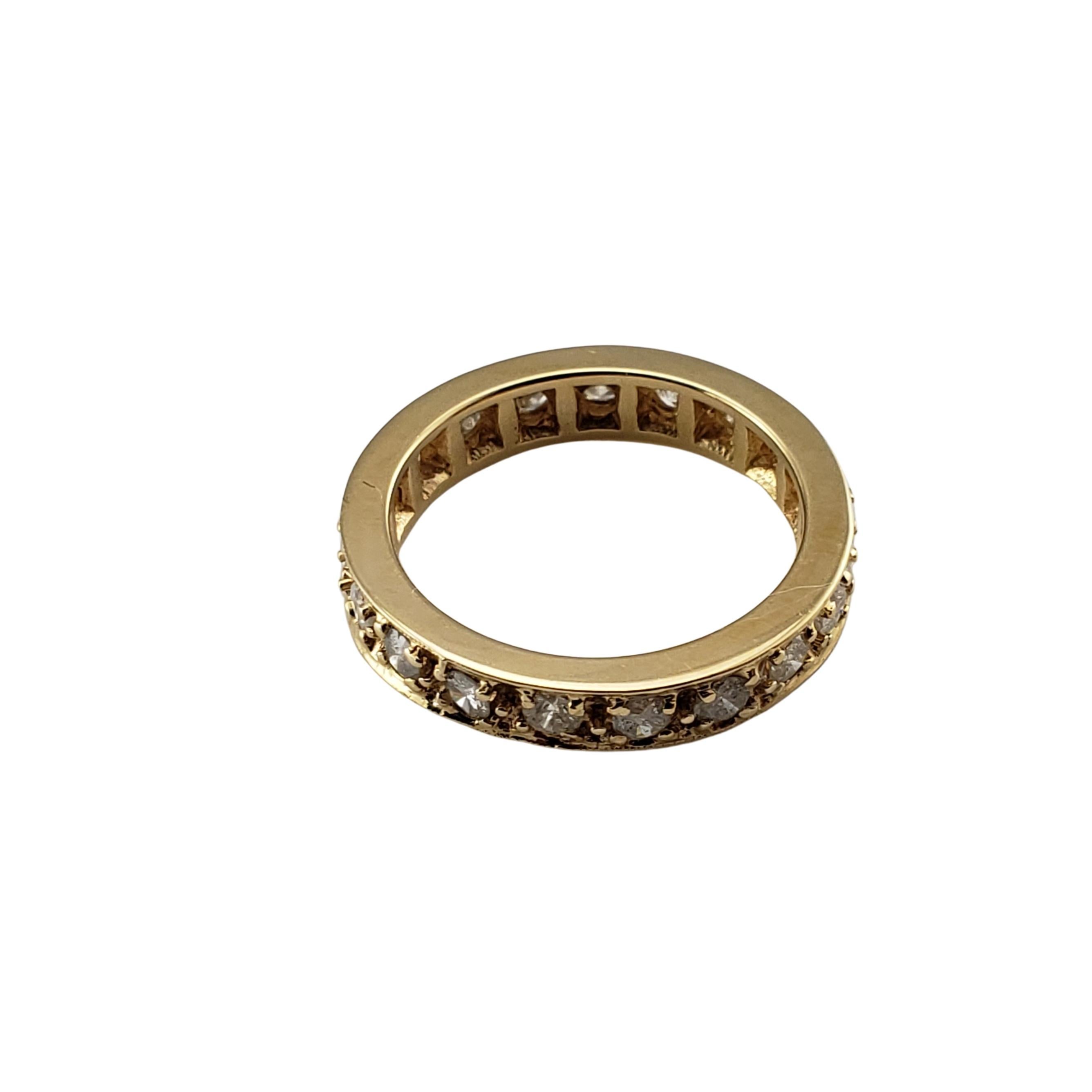 Brilliant Cut Vintage 14 Karat Yellow Gold and Diamond Wedding Band Ring For Sale