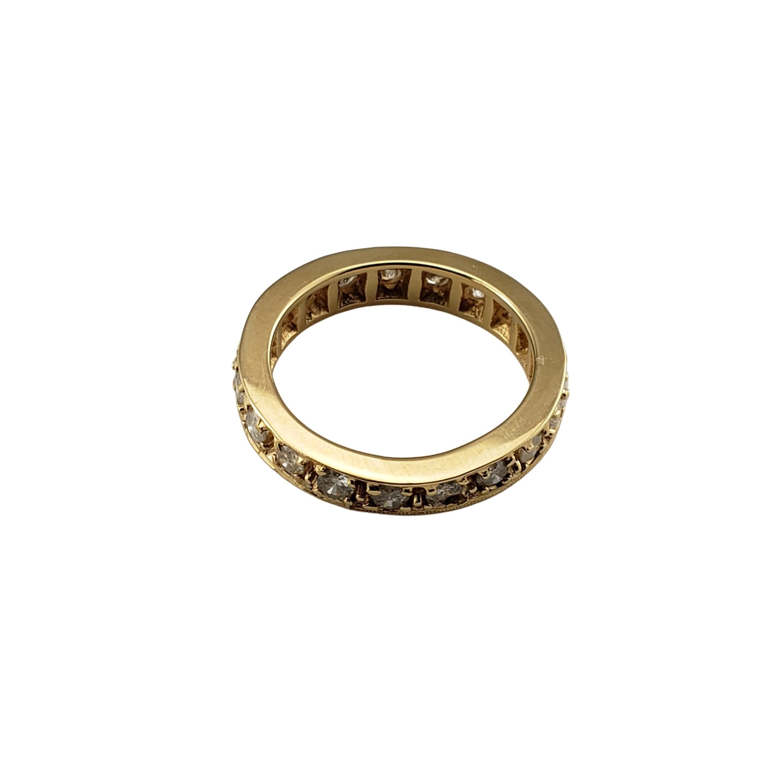 Women's Vintage 14 Karat Yellow Gold and Diamond Wedding Band Ring For Sale