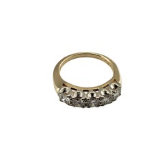 14 Karat Gelb- und Weißgold Diamant-Trauring