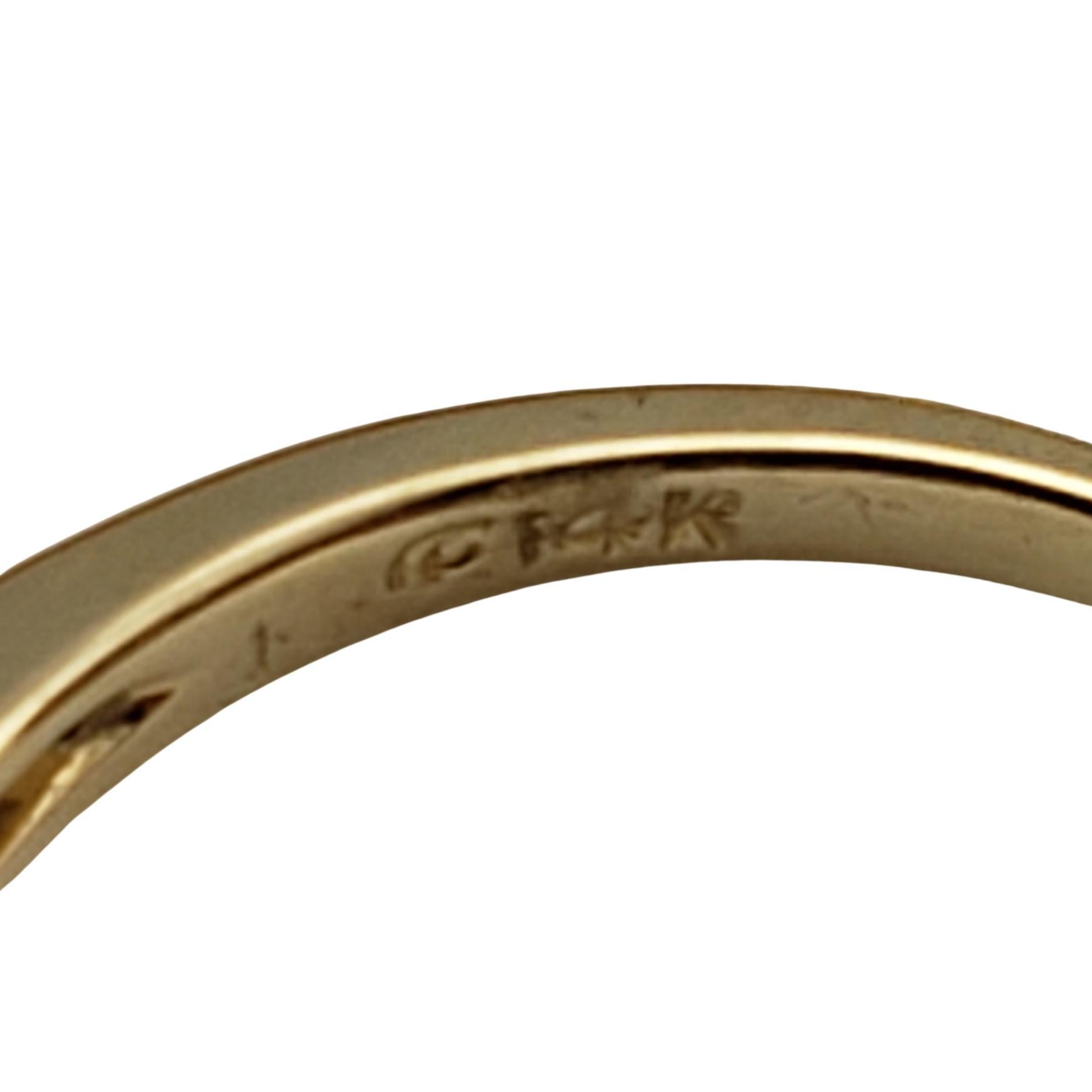 Vintage 14 Karat Yellow Gold and Diamond Wedding Band Ring For Sale 1