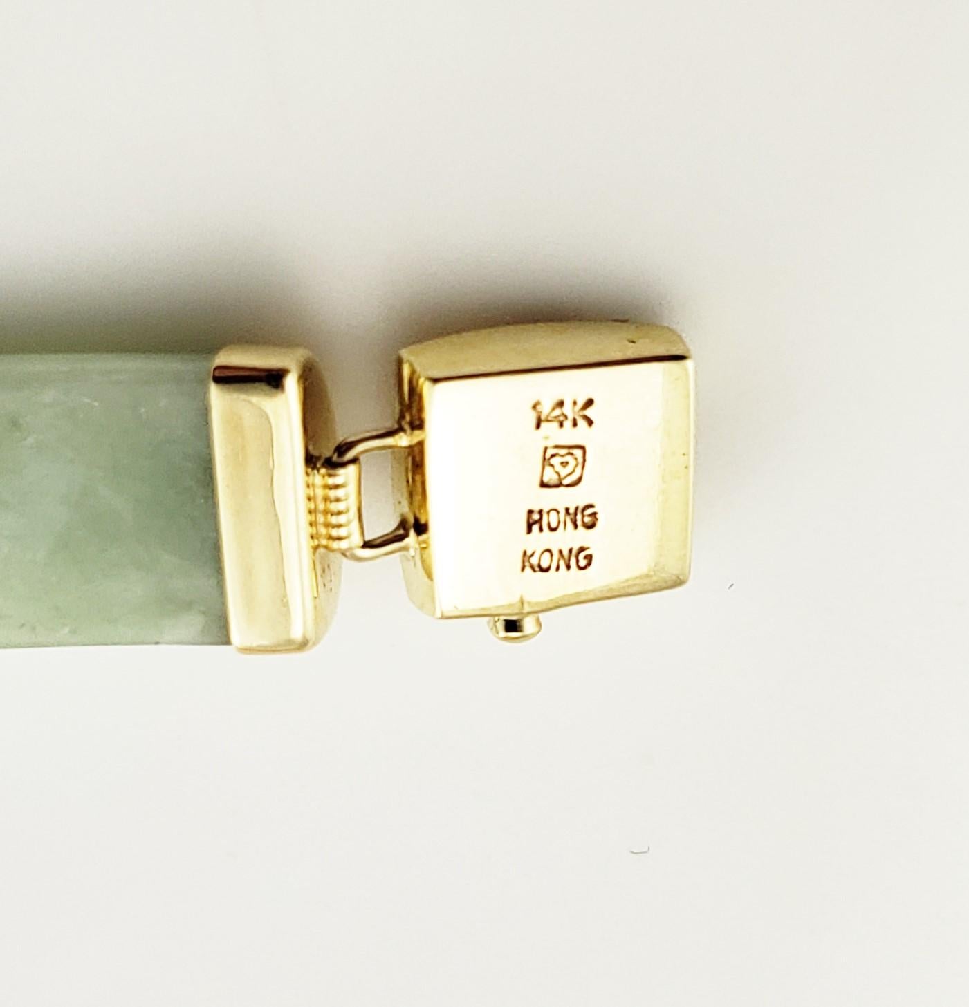 Armband aus 14 Karat Gelbgold und Jade 1