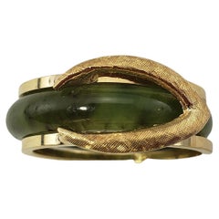14 Karat Yellow Gold and Jade Ring