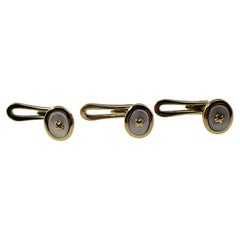 Vintage 14 Karat Yellow Gold and Mother of Pearl Buttons