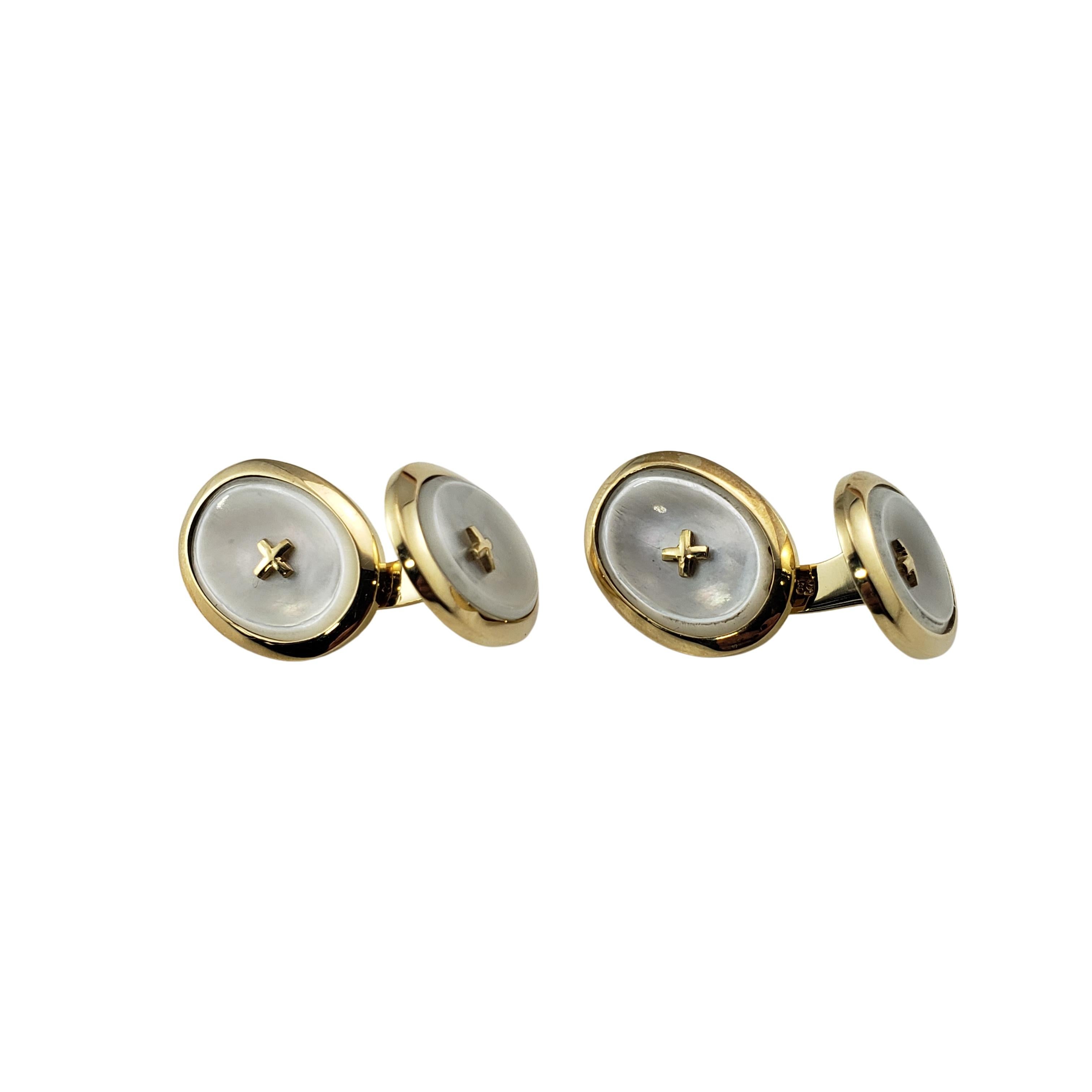 14 Karat Yellow Gold and Mother of Pearl Cufflinks 1
